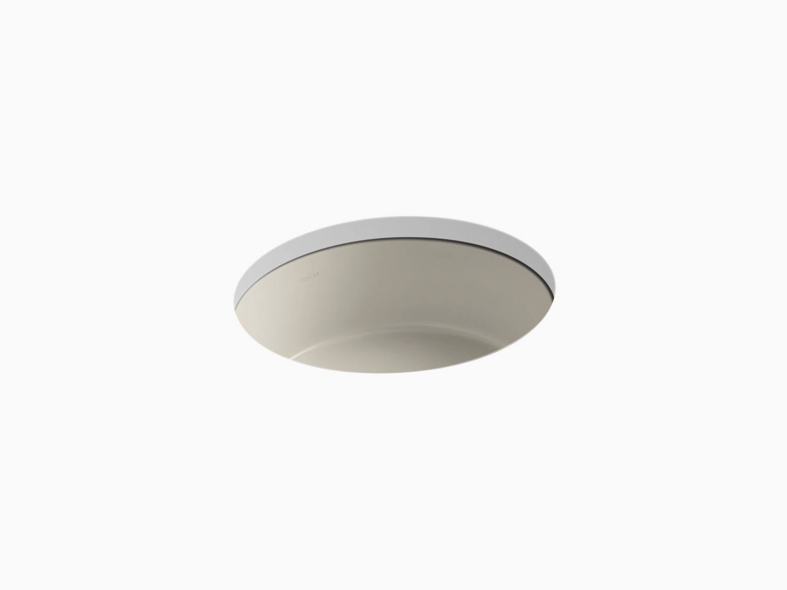 KOHLER K-2883-G9 Verticyl Round Undermount Bathroom Sink, Sandbar
