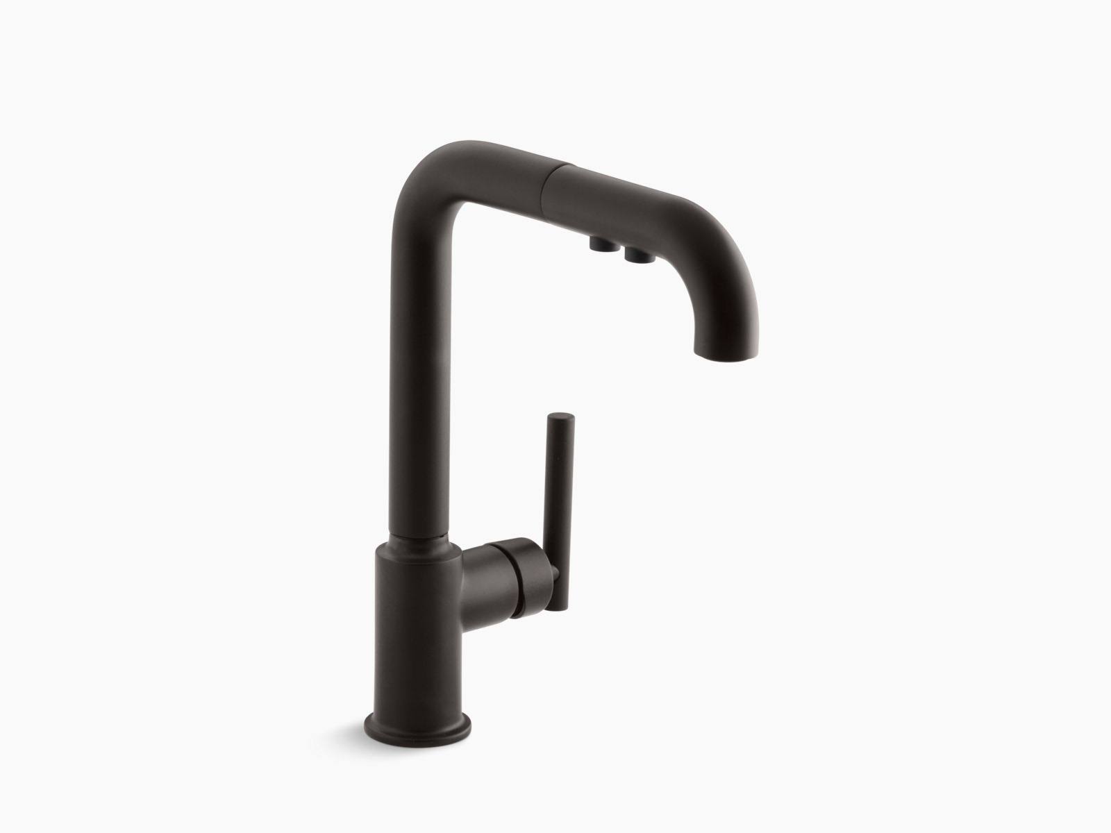 Kohler K-7505-BL Matte Black Purist Pullout Kitchen Faucet