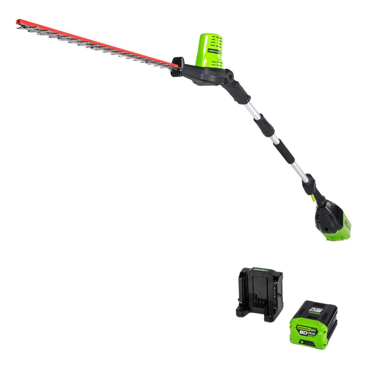 Greenworks 60-Volt Max 20-in Dual Cordless Electric Hedge Trimmer (1-Battery Included) Ph60b210
