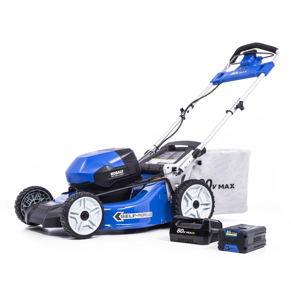 Kobalt 80-Volt Max Brushless Lithium Ion Self-Propelled 21-in Cordless Electric Lawn Mower KMP 6080-06