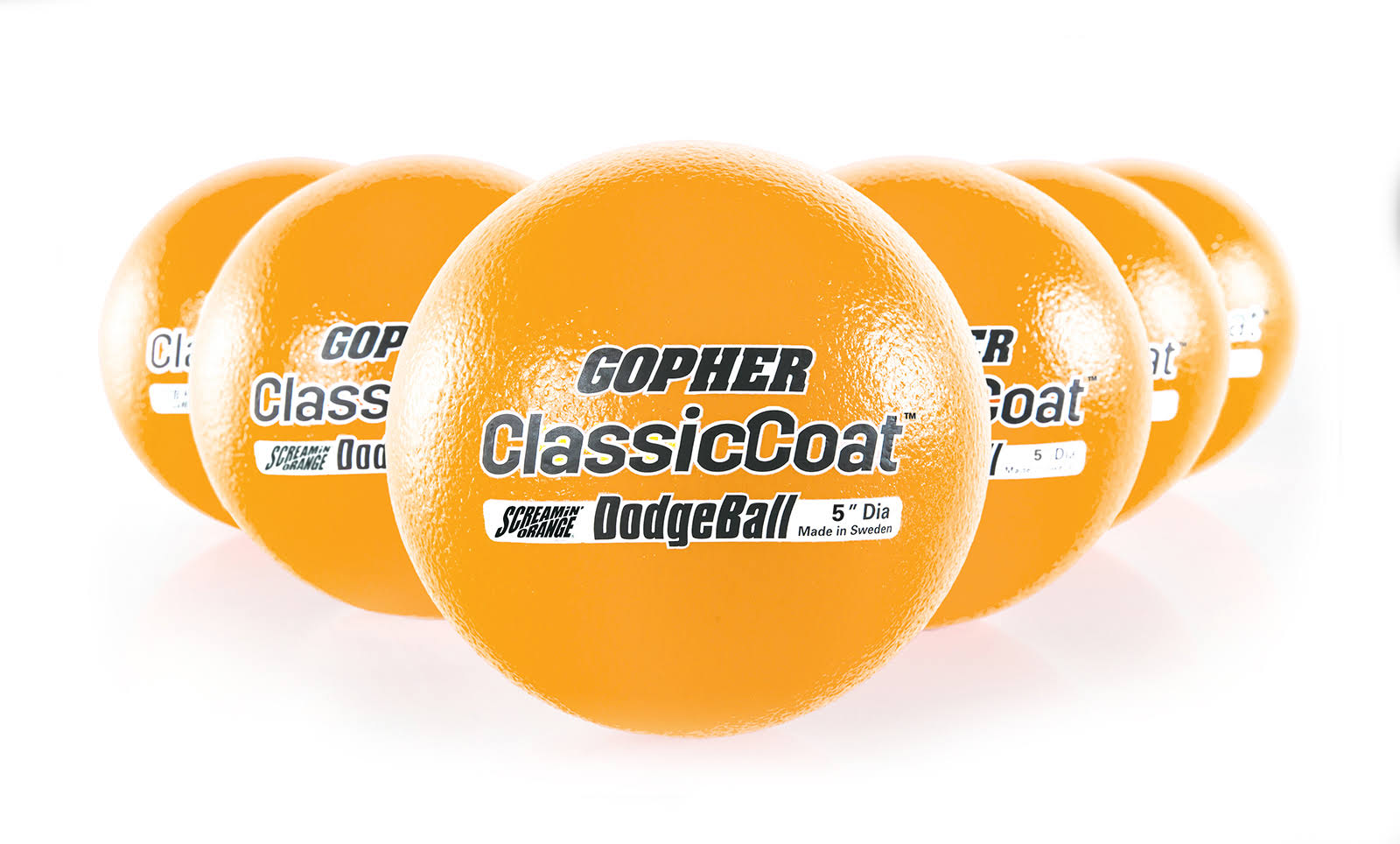 Rainbow ClassicCoat Dodgeballs - Screamin& Orange 5x22 Diameter Set of 6