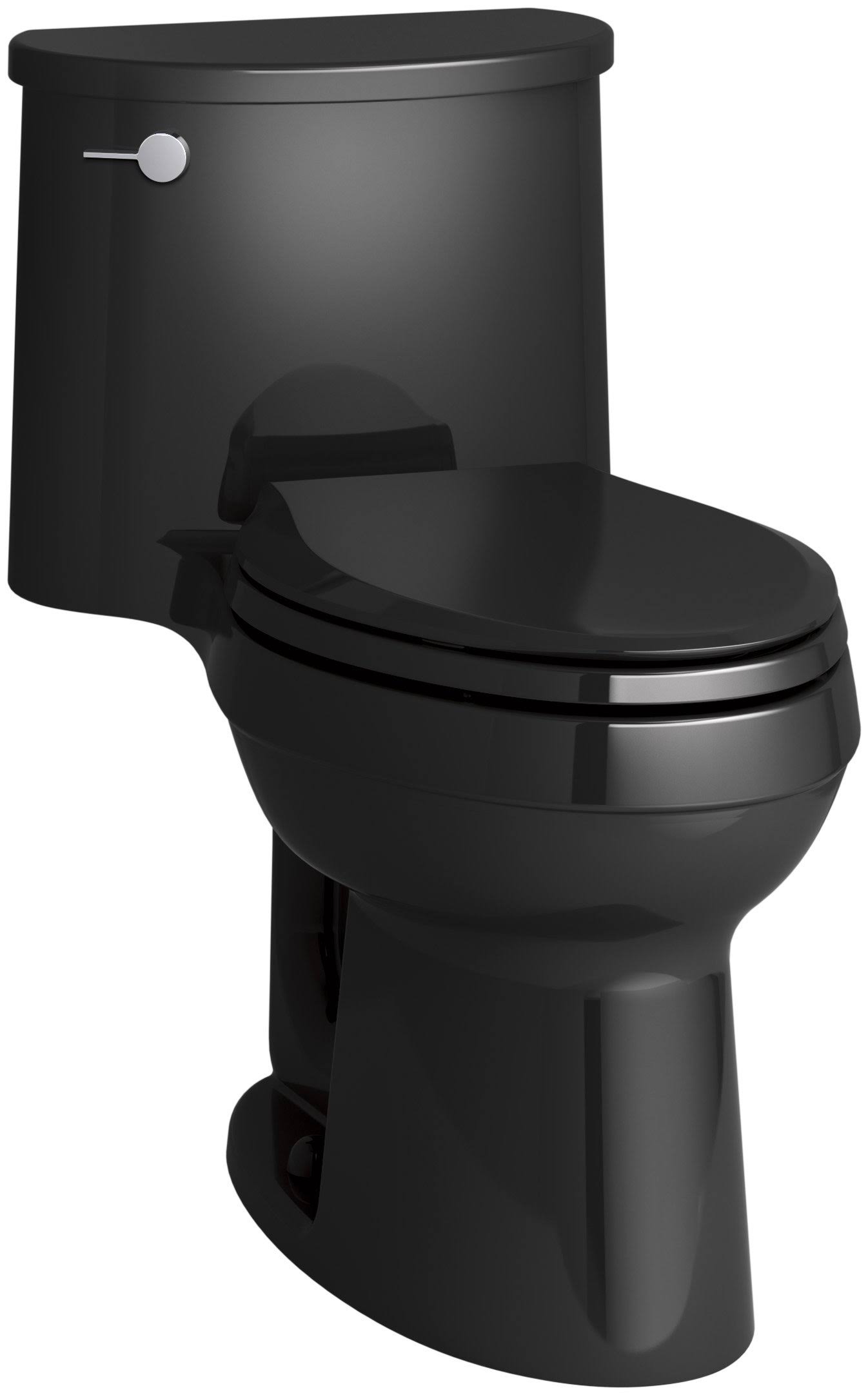Kohler K-3946-7 Adair Comfort Height One-Piece Elongated 1.28 GPF Toilet with AquaPiston Flushing Technology Black Black