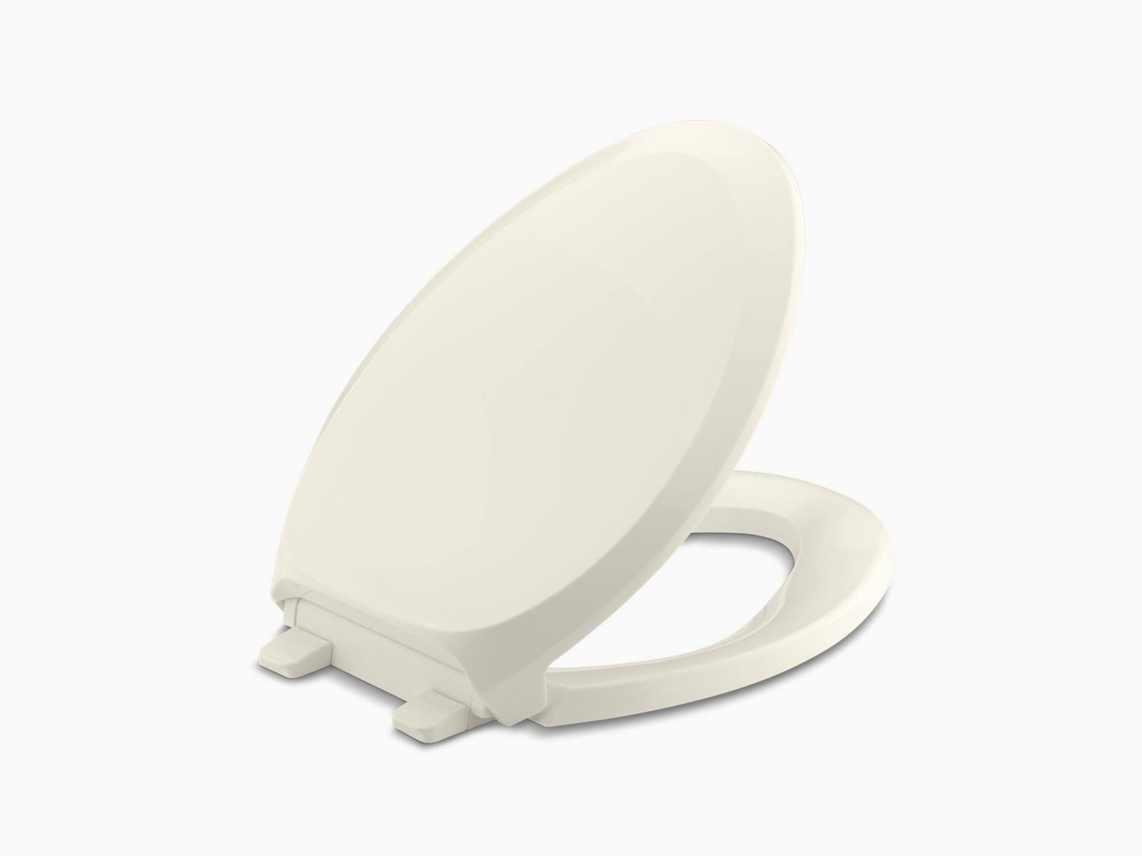 KOHLER K-4713-96 French Curve Quiet-Close with Grip-Tight Elongated Toilet Seat - Biscuit