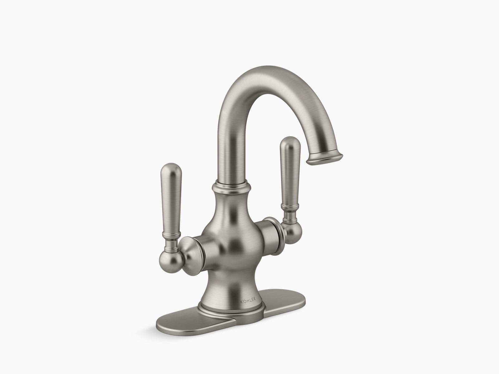 Kohler Capilano Monoblock 4 in. Centerset 2-Handle Bathroom Faucet in Vibrant Brushed Nickel