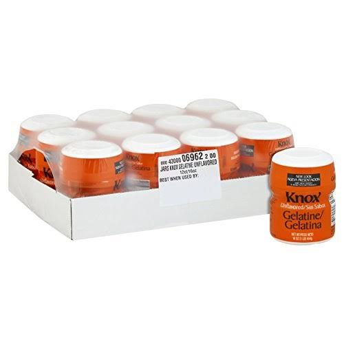 Knox Original Unflavored Gelatin Dessert Mix 16 oz Jugs, Pack of 12