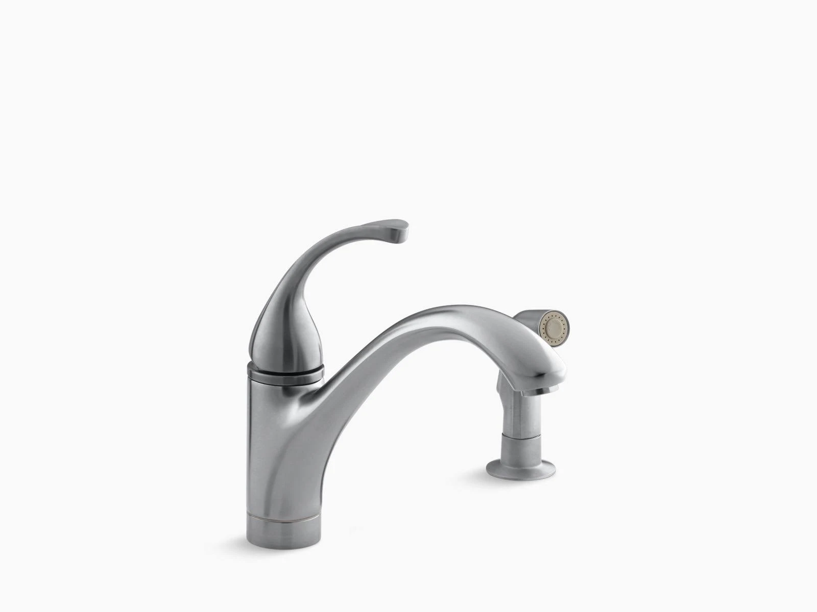 Kohler K-10416-G Brushed Chrome Forte Single Control Kitchen Faucet with Sidespray