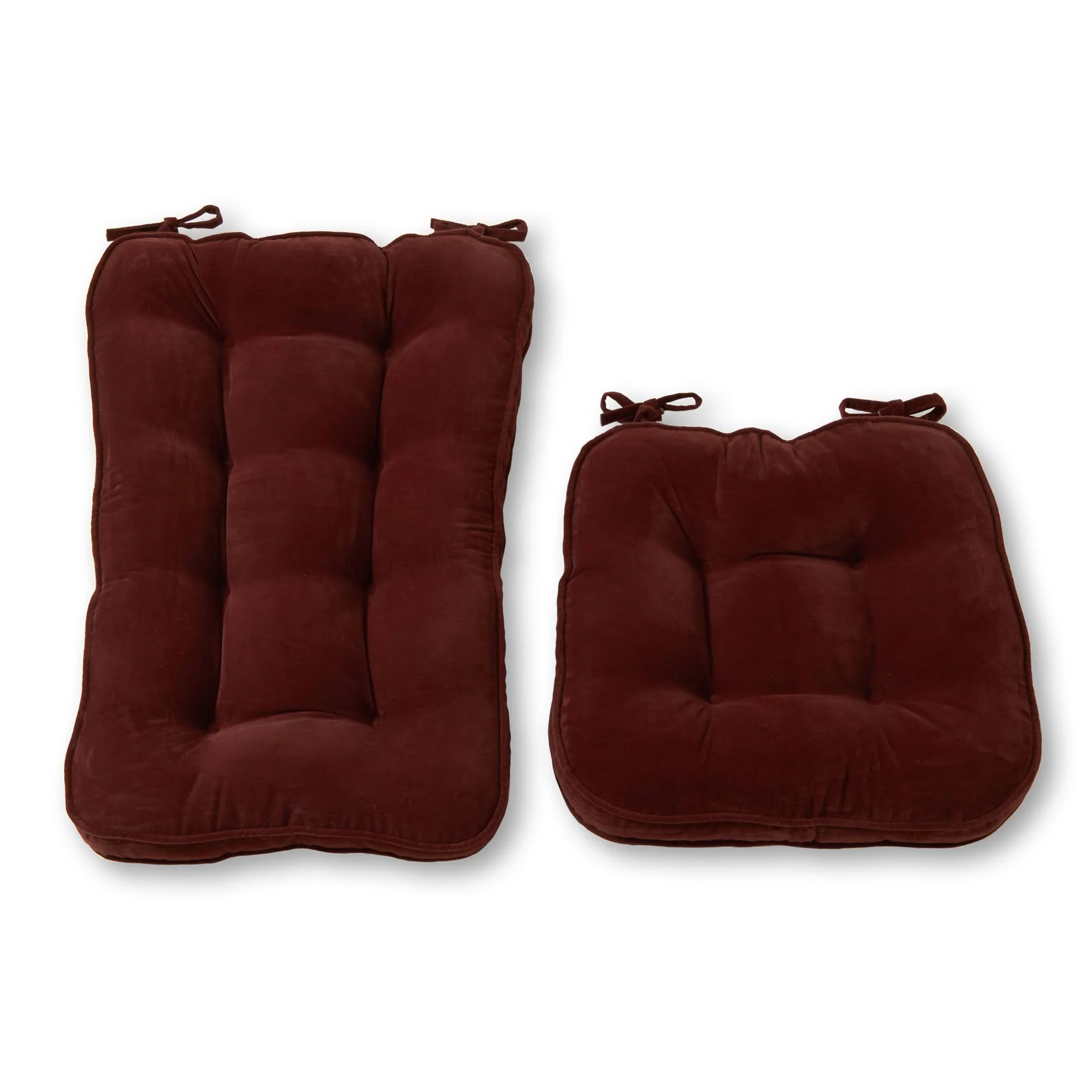 Greendale Home Fashions Jumbo Deluxe Boxed Rocker 2-Piece Seat Cushion, Burgundy