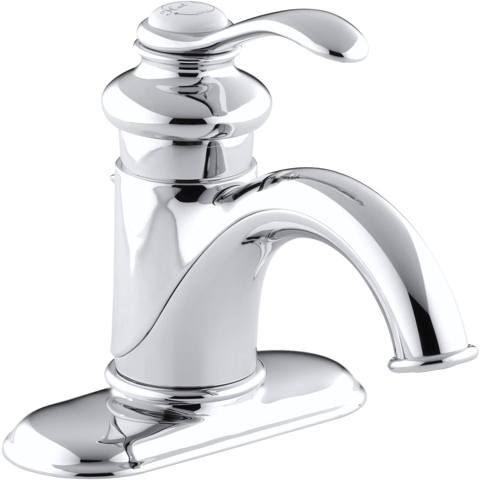 Fairfax Centerset Bathroom Faucet with Single Lever Handle, Polished Chrome Kohler K-12181-CP