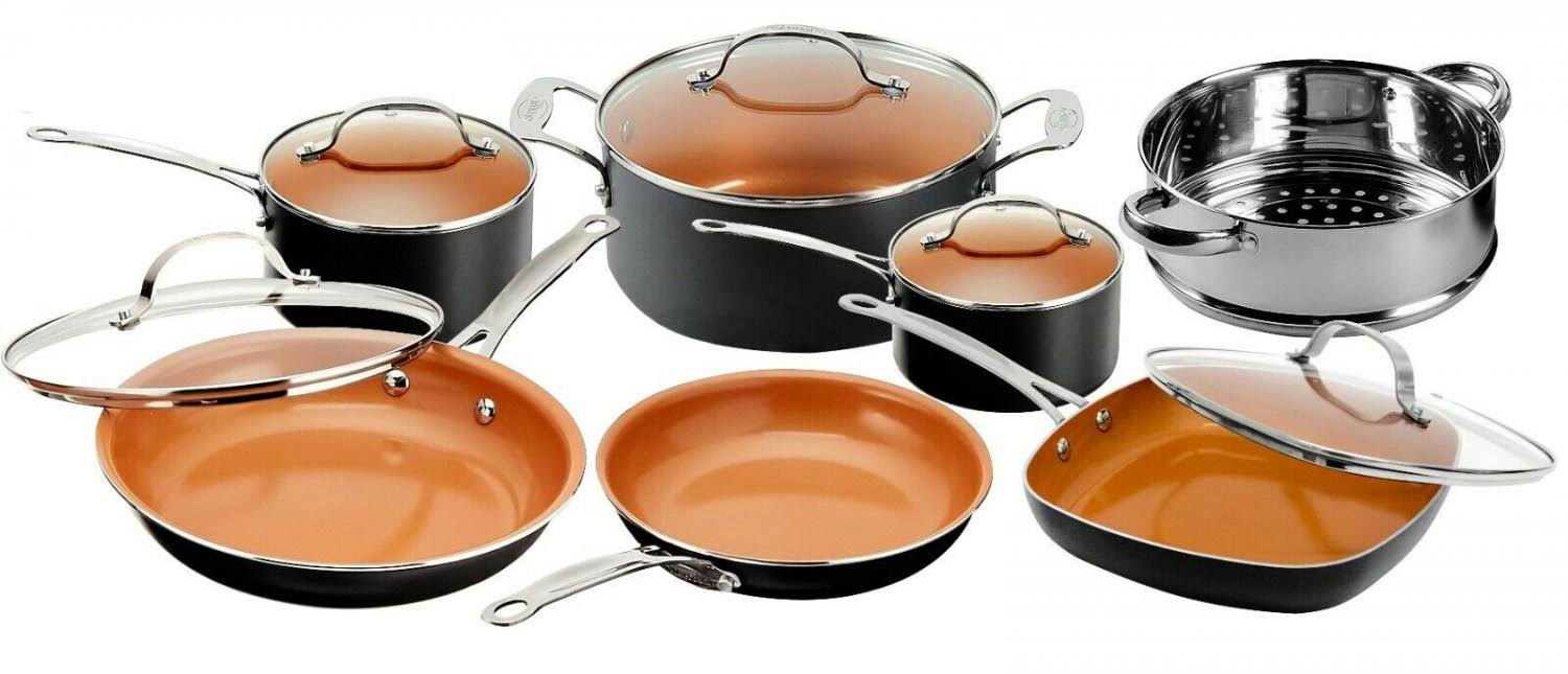 Gotham Steel 12 Piece Nonstick Ceramic Pots and Pans Cookware Set