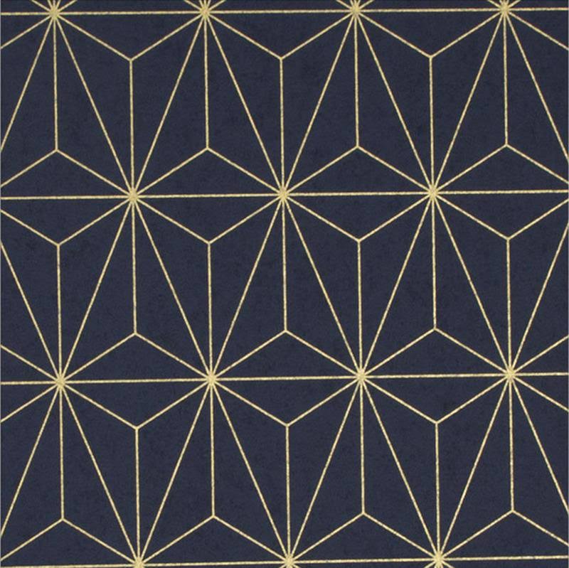 Graham u0026 Brown Prism Navy u0026 Gold Wallpaper