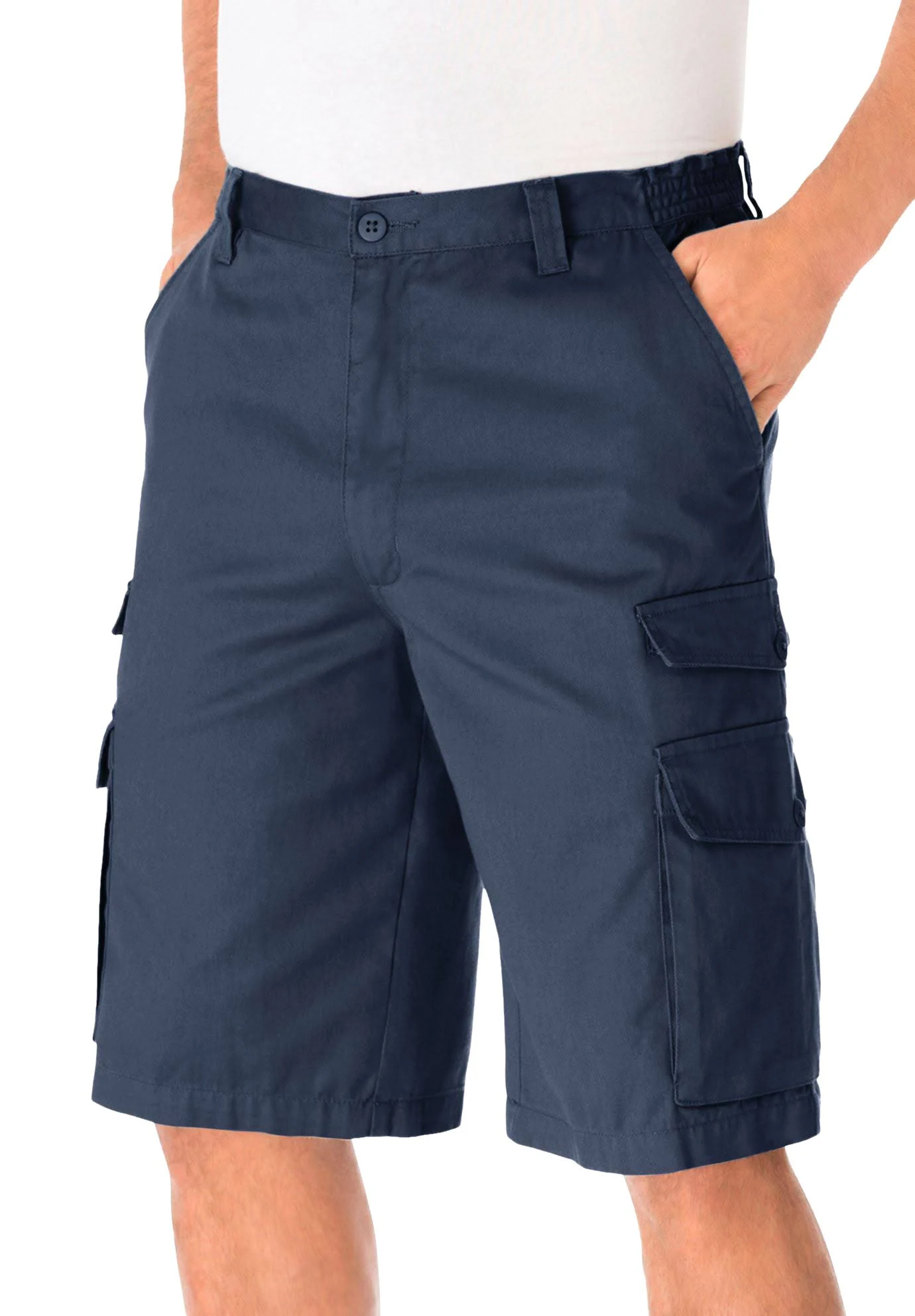 Men&s Big u0026 Tall 12x22 Cargo Shorts by KingSize in Navy (Size 50)