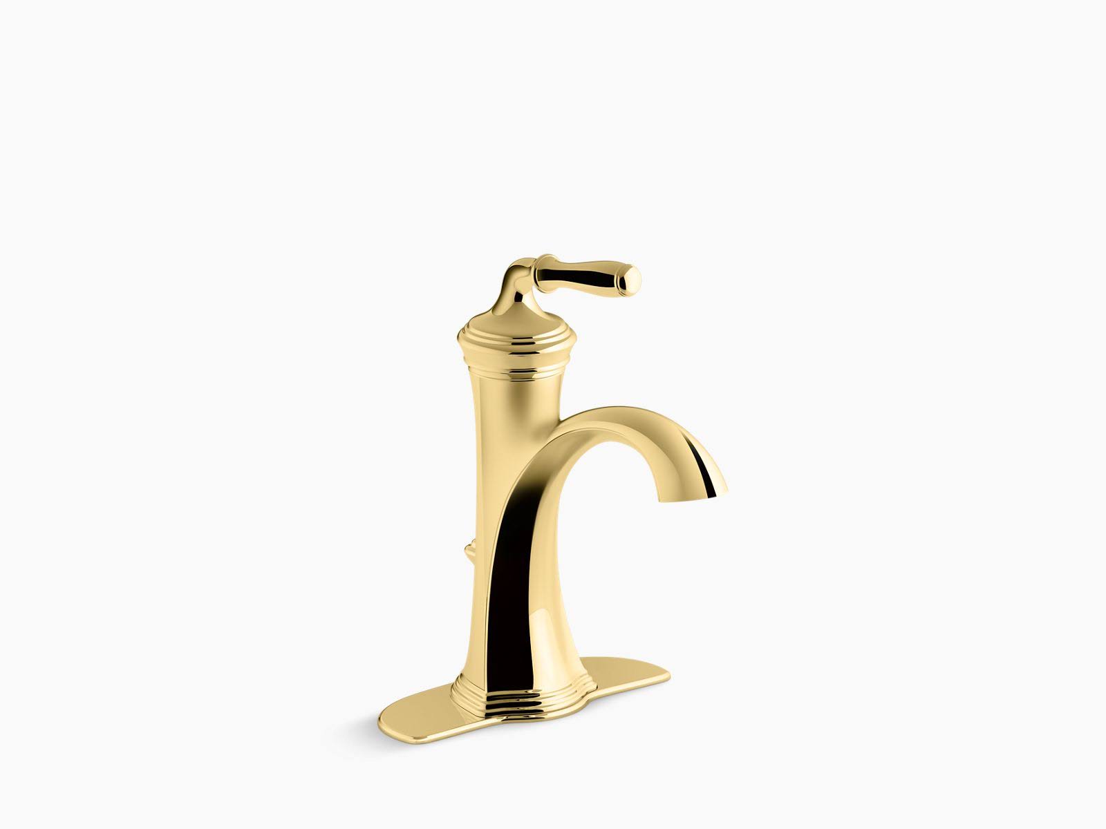 Kohler 193-4-PB Devonshire Single-Handle Bathroom Sink Faucet - Vibrant Polished Brass