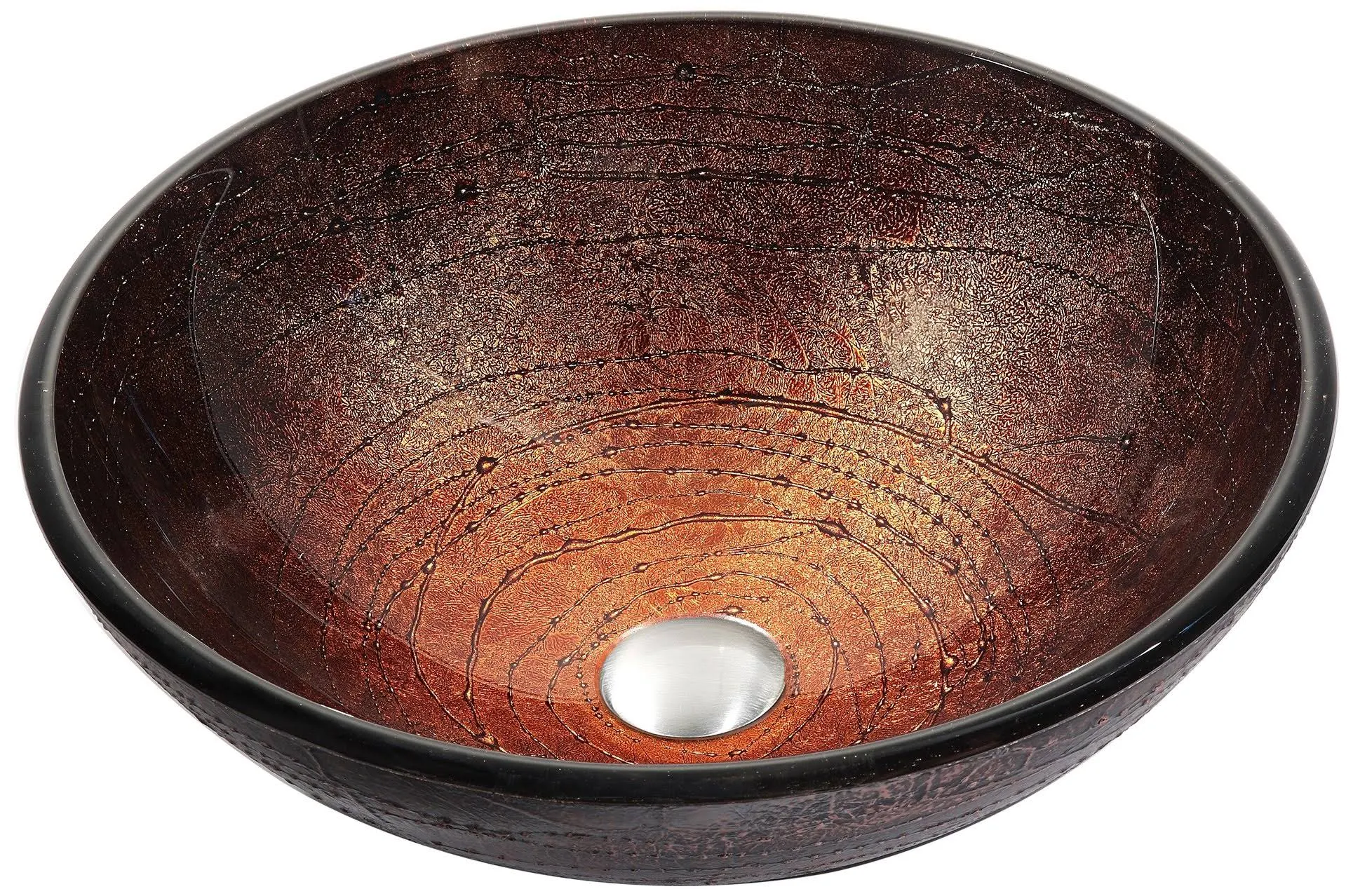 Kraus GV-580 Copper Illusion Glass Vessel Sink, Satin Nickel