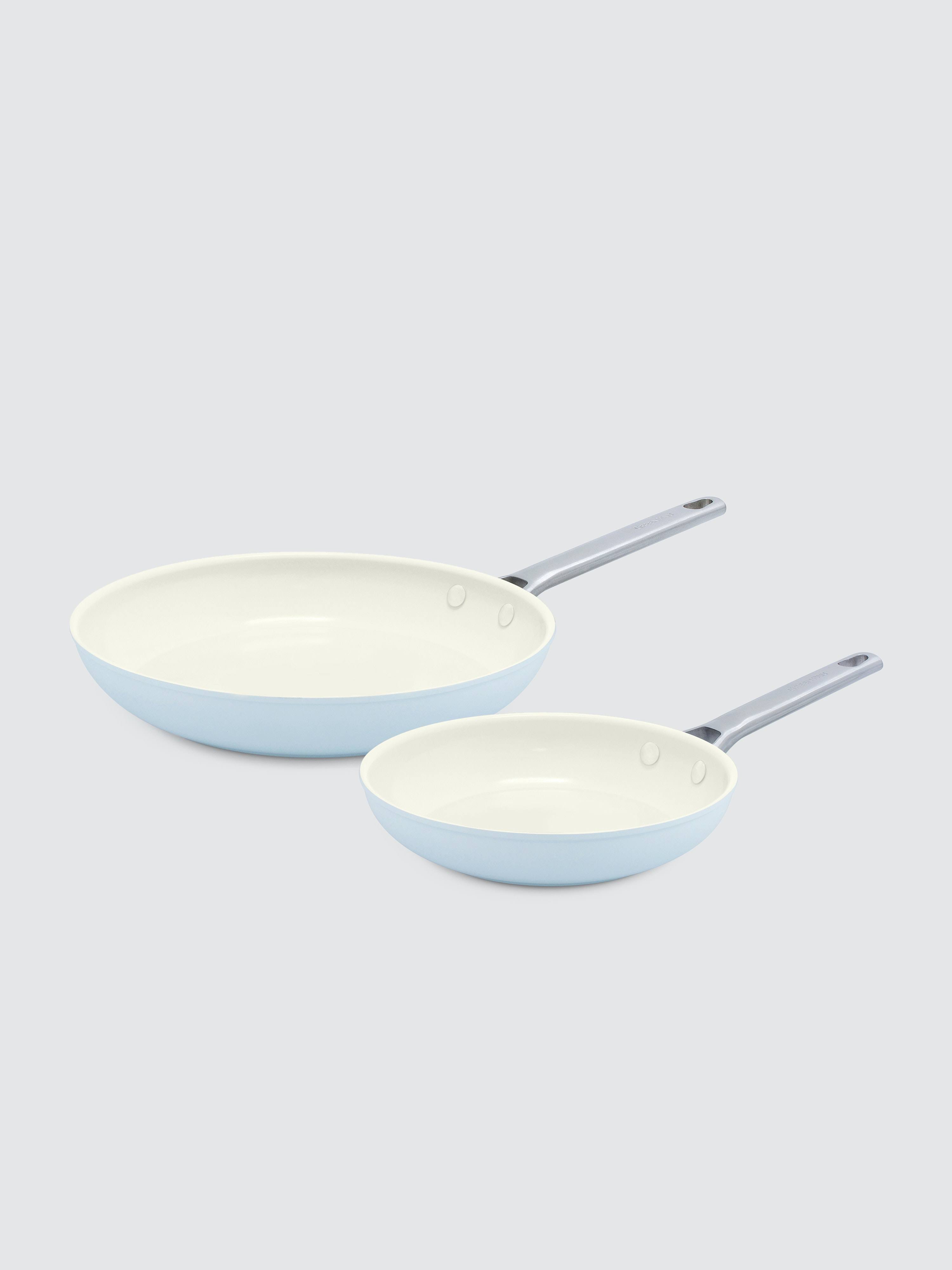 GreenPan - Padova Ceramic Non-Stick 8x22 u0026 10x22 Open Frypan Set - Blue