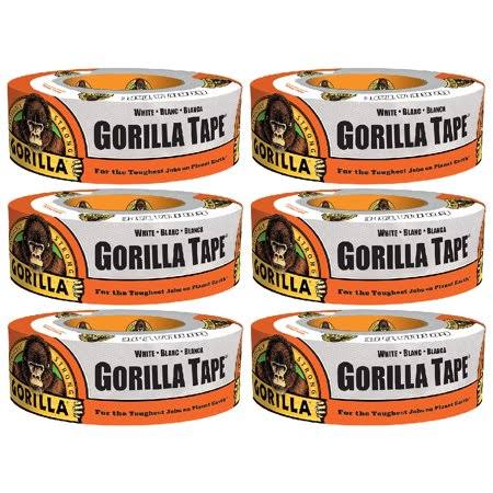 Gorilla Tape White Duct Tape 1.88in x 30yd Roll Strong Hand Tear In/Outdoor, 6pk 6025001