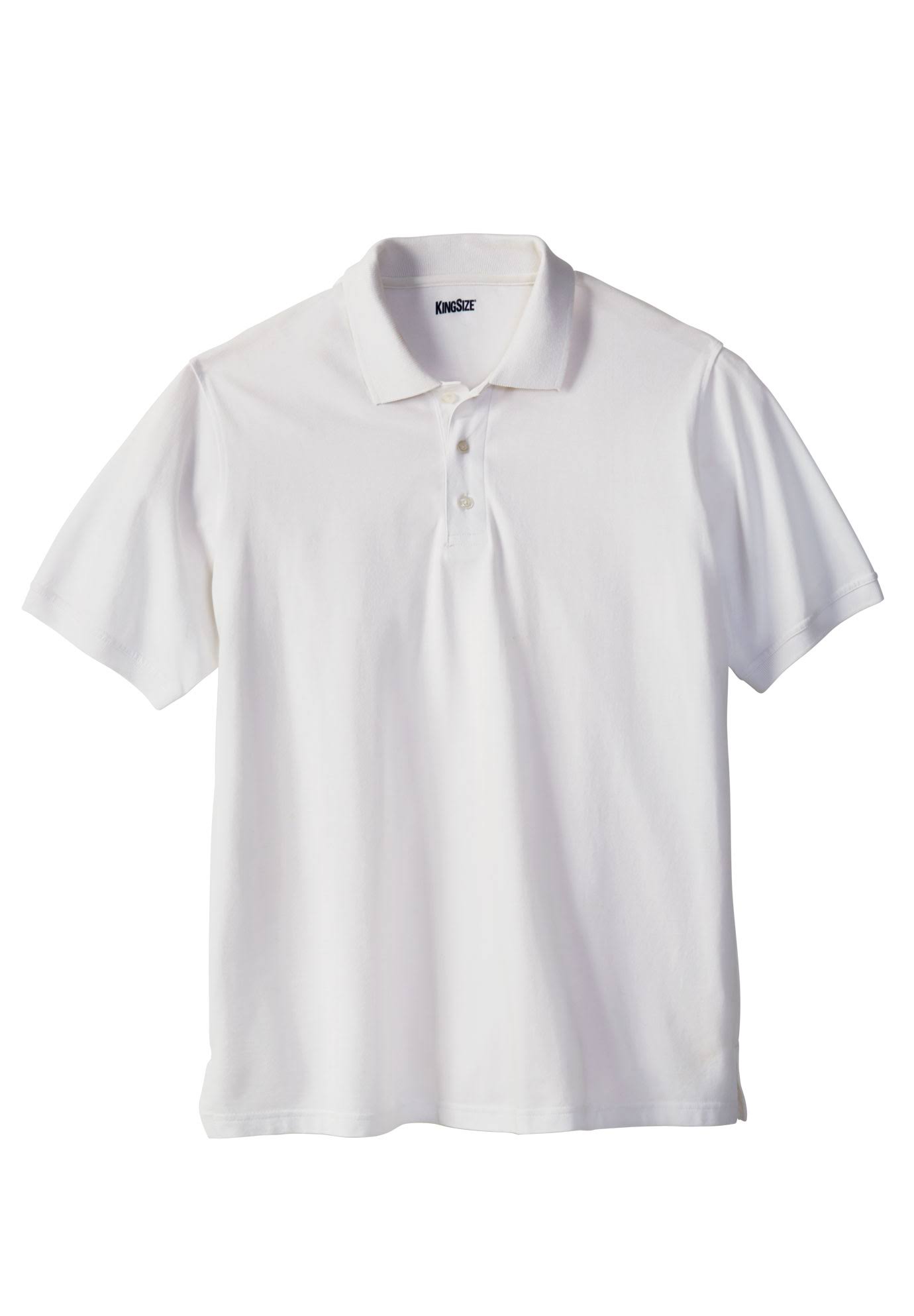 Men&s Big u0026 Tall Pique Polo Shirt by KingSize in White (Size 2XL)