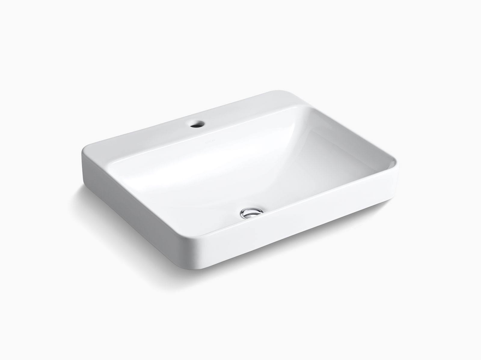 Kohler K-2660-1-0 Vox Rectangle Vessel Bathroom Sink, White