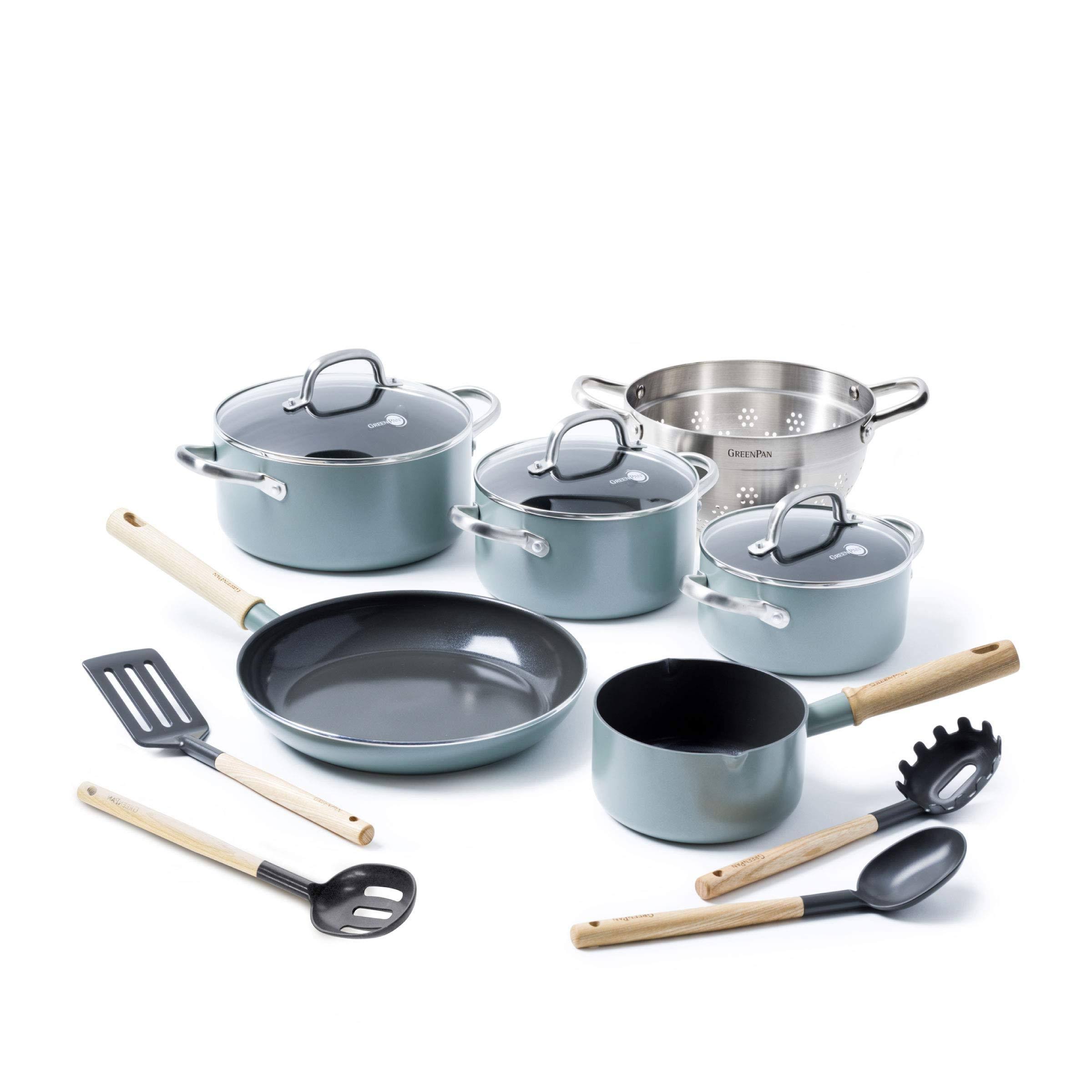 GreenPan Mayflower 13-Piece Nonstick Cookware Set, 100%