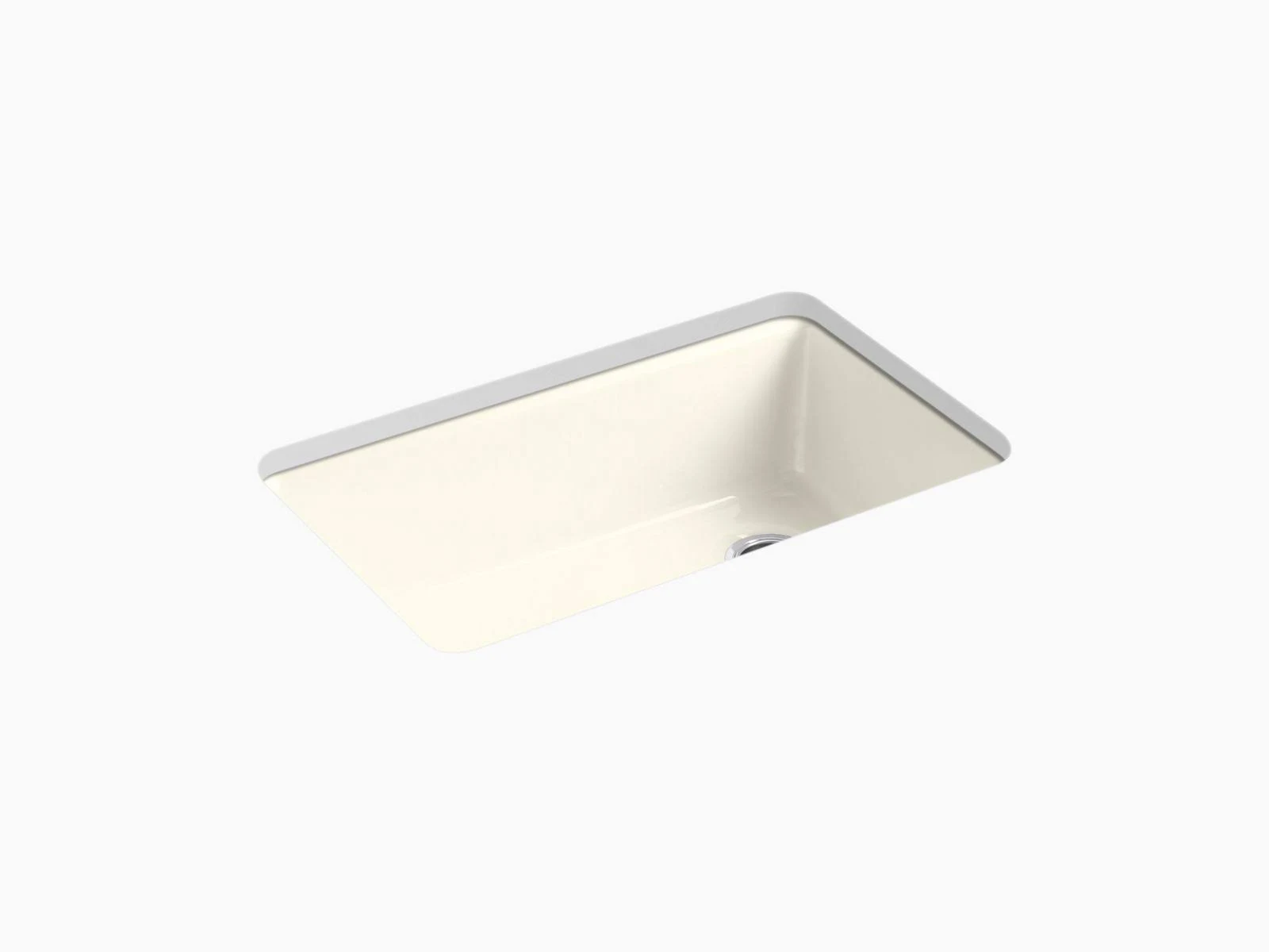 Kohler 5871-5UA3-96 Riverby 33x22 x 22x22 x 9-5/8x22 Undermount Single-Bowl Kitchen Sink with Accessories - Biscuit
