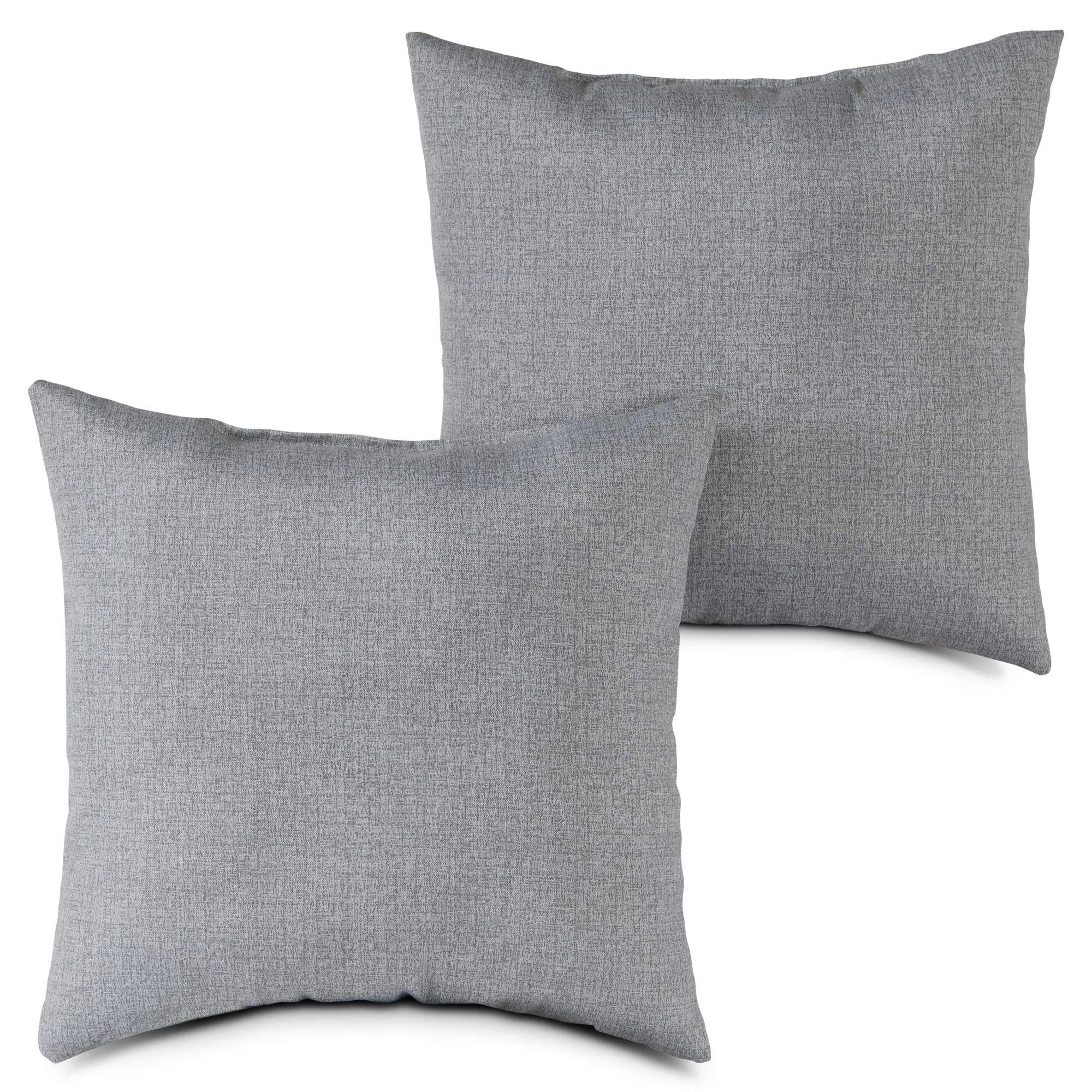 Greendale Home Fashions AZ4803S2-HEATHER Cement Outdoor 17-inch Square Throw Pillow (Set of 2)