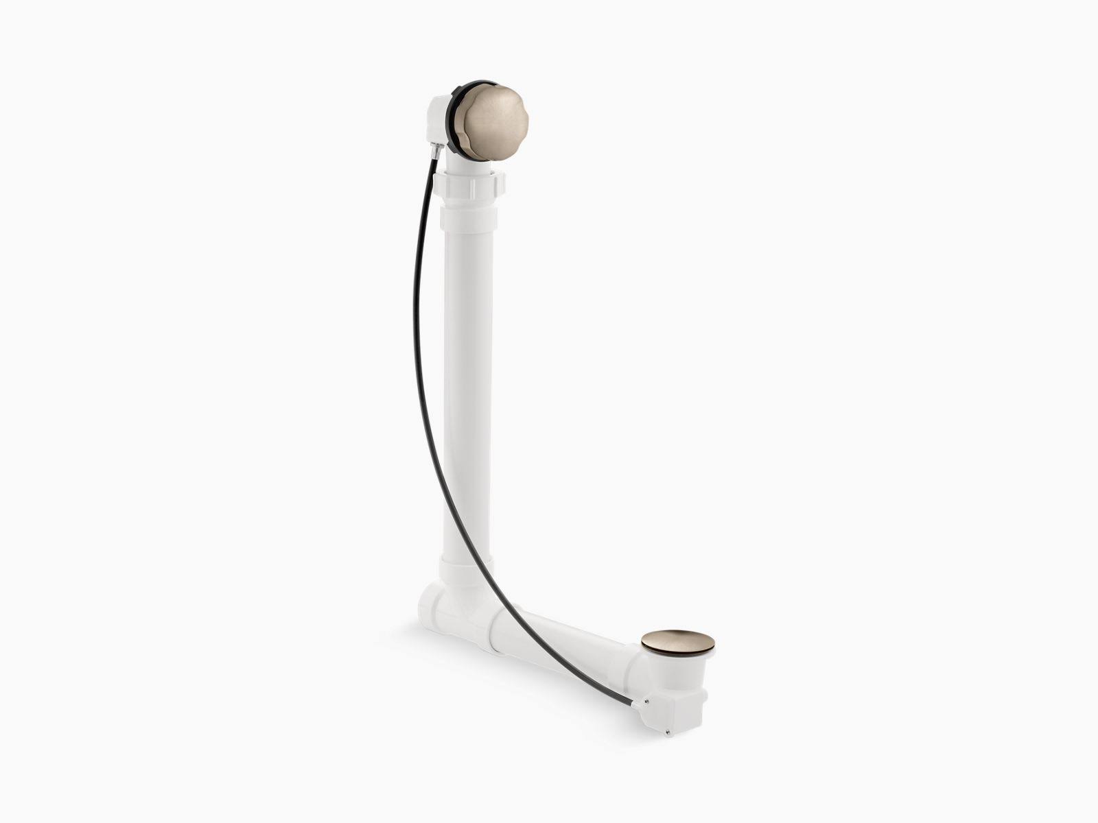 KOHLER K-7213-BV Clearflo Cable Bath Drain with PVC Tubing, Vibrant Brushed Bronze