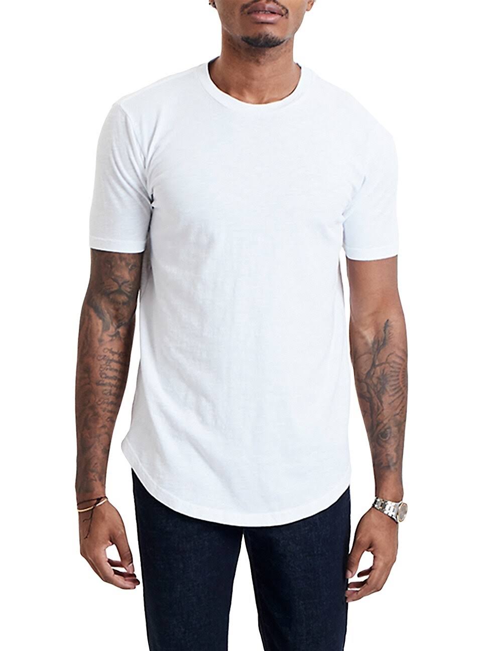Goodlife Men&s Slub Scallop Crewneck T-Shirt | White