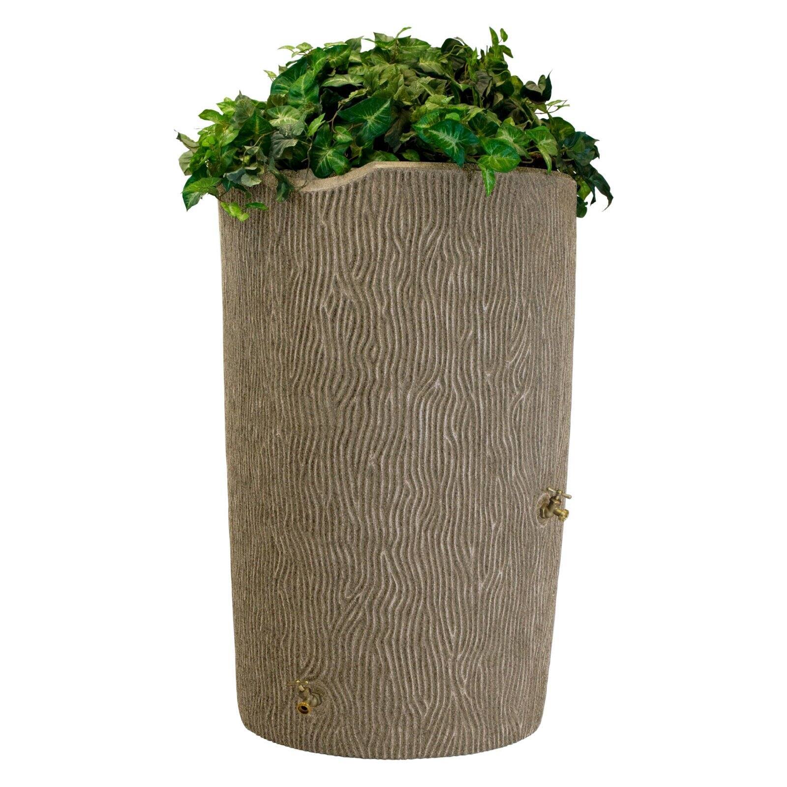 Good Ideas Impressions Bark 50 Gallon Rain Saver Barrel - Khaki