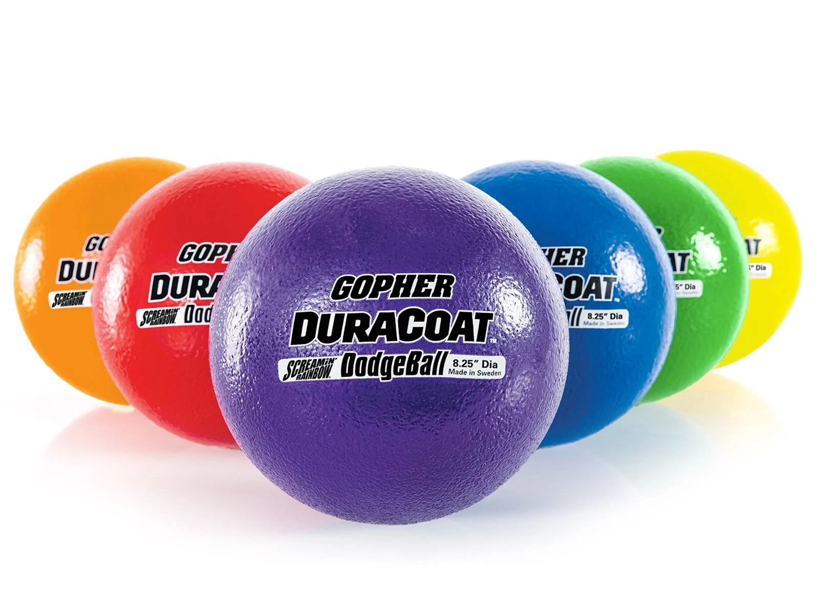 Gopher Duracoat Foam Dodgeballs - Screamin& Rainbow 8.25x22 Diameter
