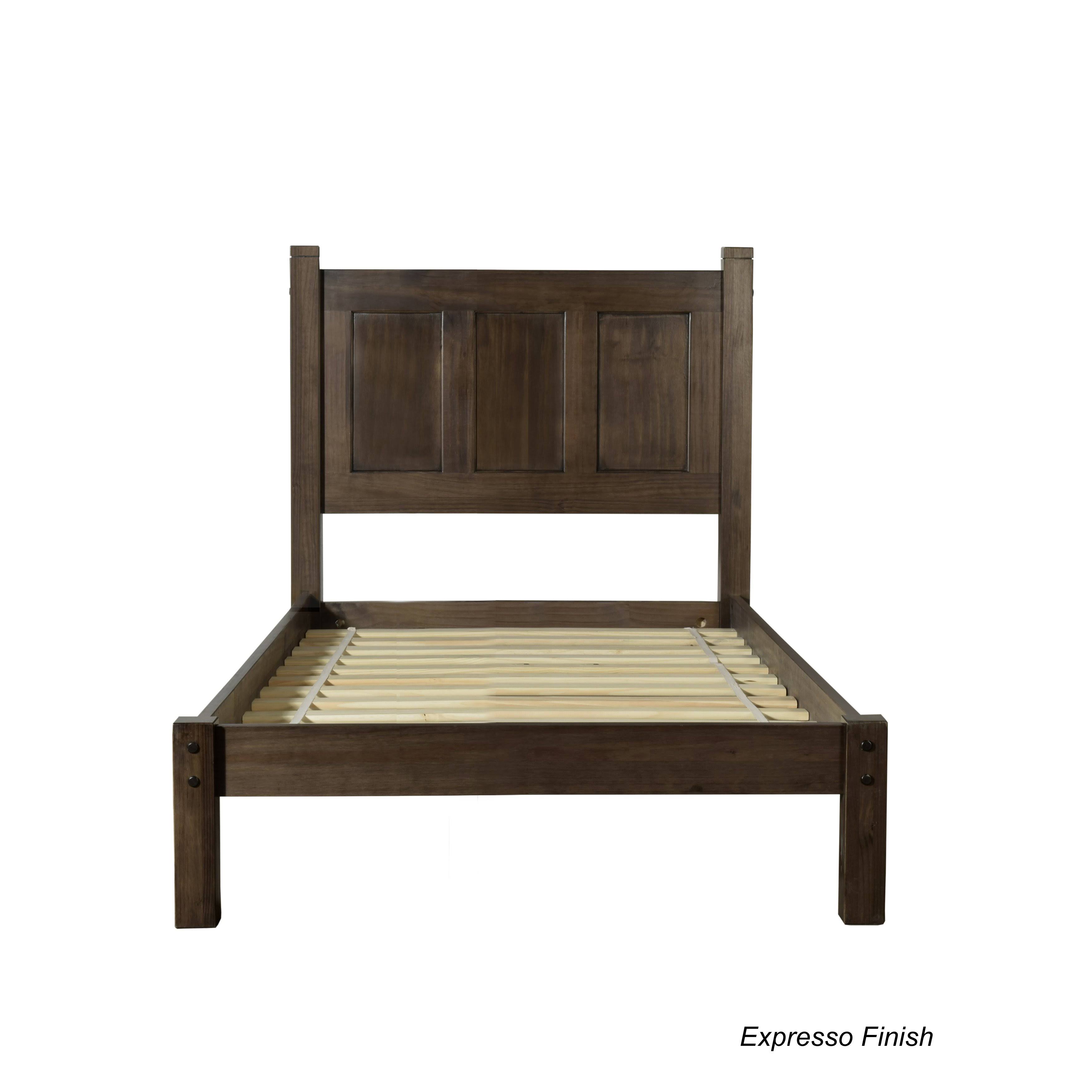 Grain Wood Furniture Shaker Twin Size Platform Bed Solid Wood (Expresso)
