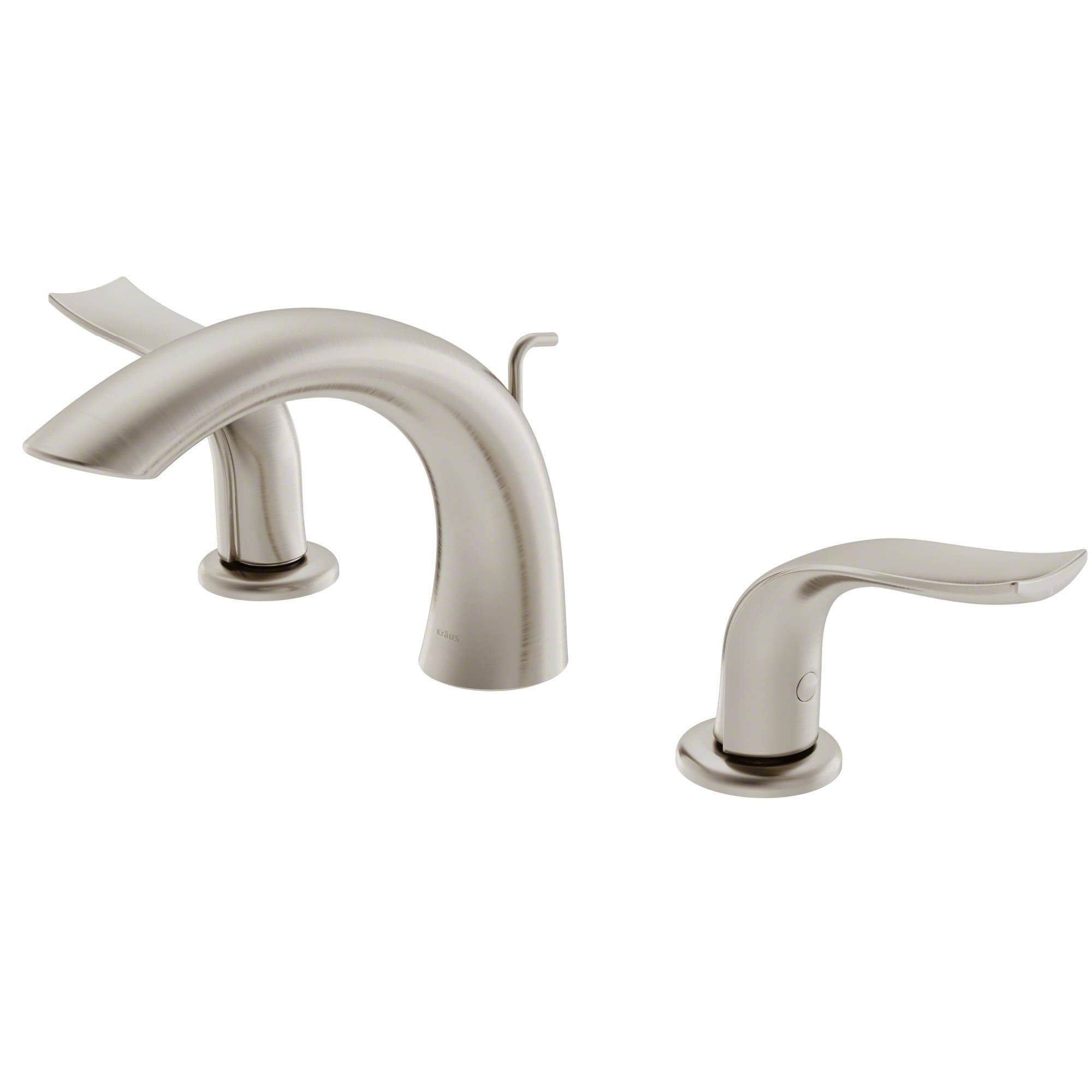 Kraus Kohra Two Handle Widespread Bathroom Faucet Brushed Nickel, FUS-14003BN