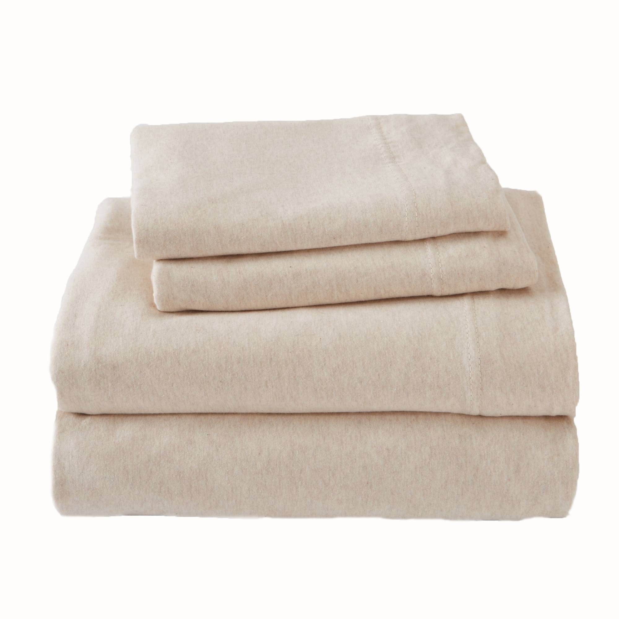 Great Bay Home Cotton Jersey Knit Sheet Set Full Oatmeal