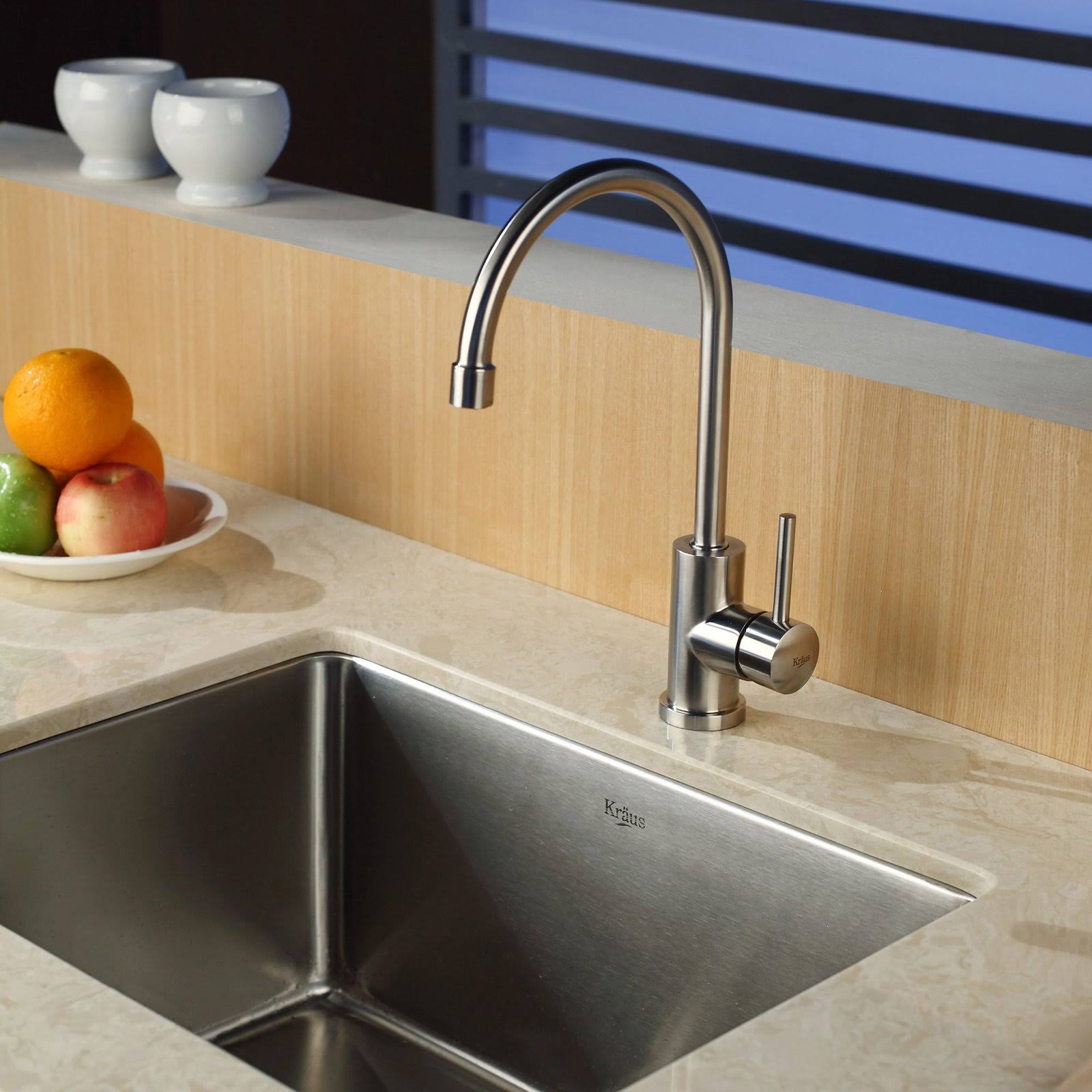 Kraus KHU101-23-KPF2160-SD20 23x22 Undermount Single Bowl Stainless Steel Kitchen Sink with Kitchen Faucet and Soap Dispenser