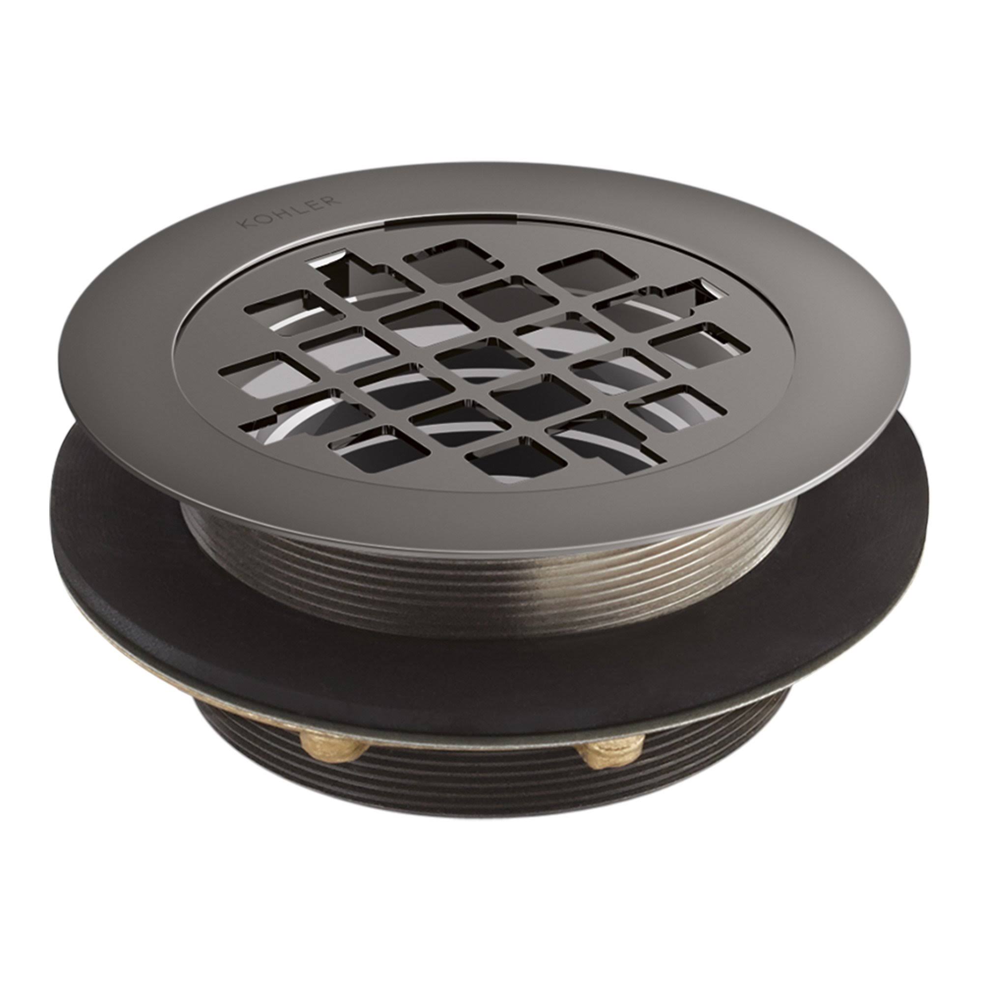 Kohler K-9132-TT Round Shower Drain for Use with Plastic PIPE, Gasket Included - Vibrant Titanium