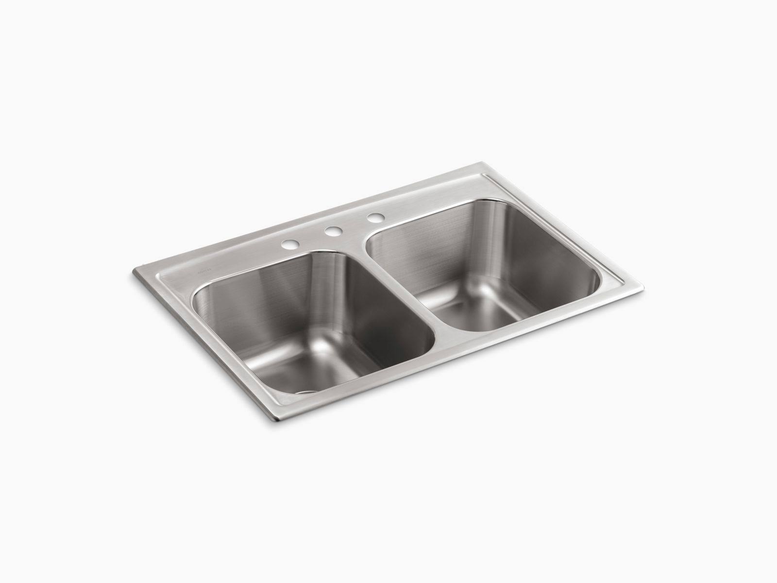 Kohler K-3847-3-NA Toccata Top Mount Double Equal Kitchen Sink