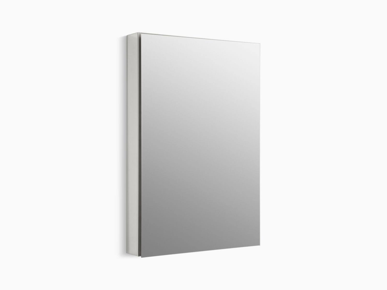 KOHLER K-2936-PG-SAA Catalan 24-1/8x22 W X 36-1/8x22 H Aluminum Single-Door Medicine Cabinet with 107 Degree Hinge - Satin Anodi
