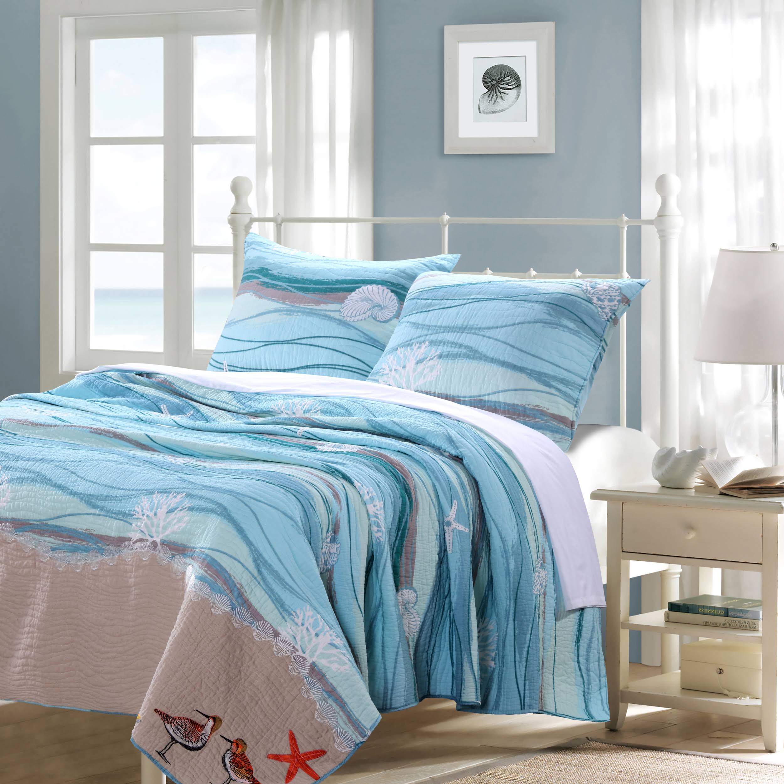 Greenland Home Fashions Maui Quilt Set, Full/Queen