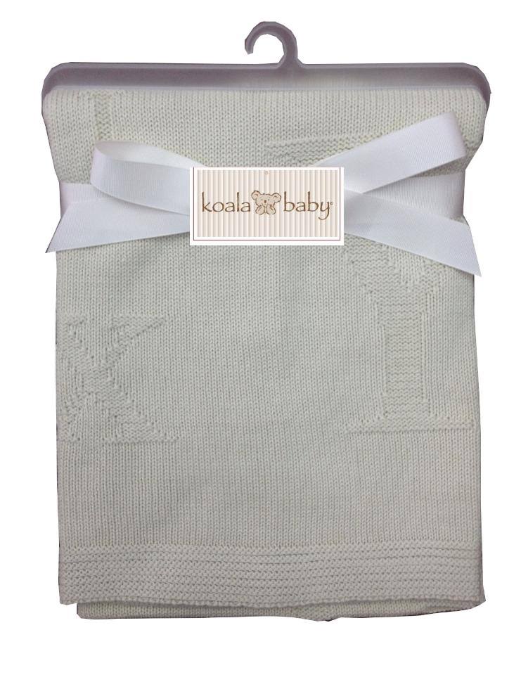 Koala Baby Alphabet Knit Blanket - Ecru - Ivory