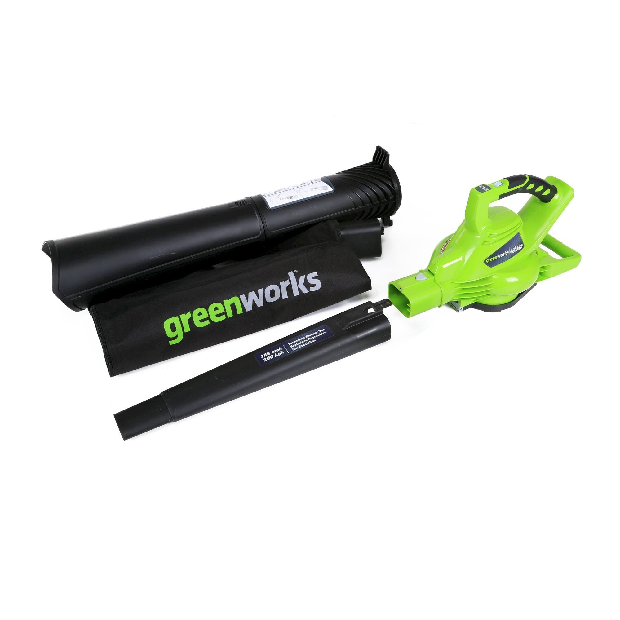 Greenworks 40V 185 MPH Variable Speed Cordless Blower Vacuum, Battery 24312
