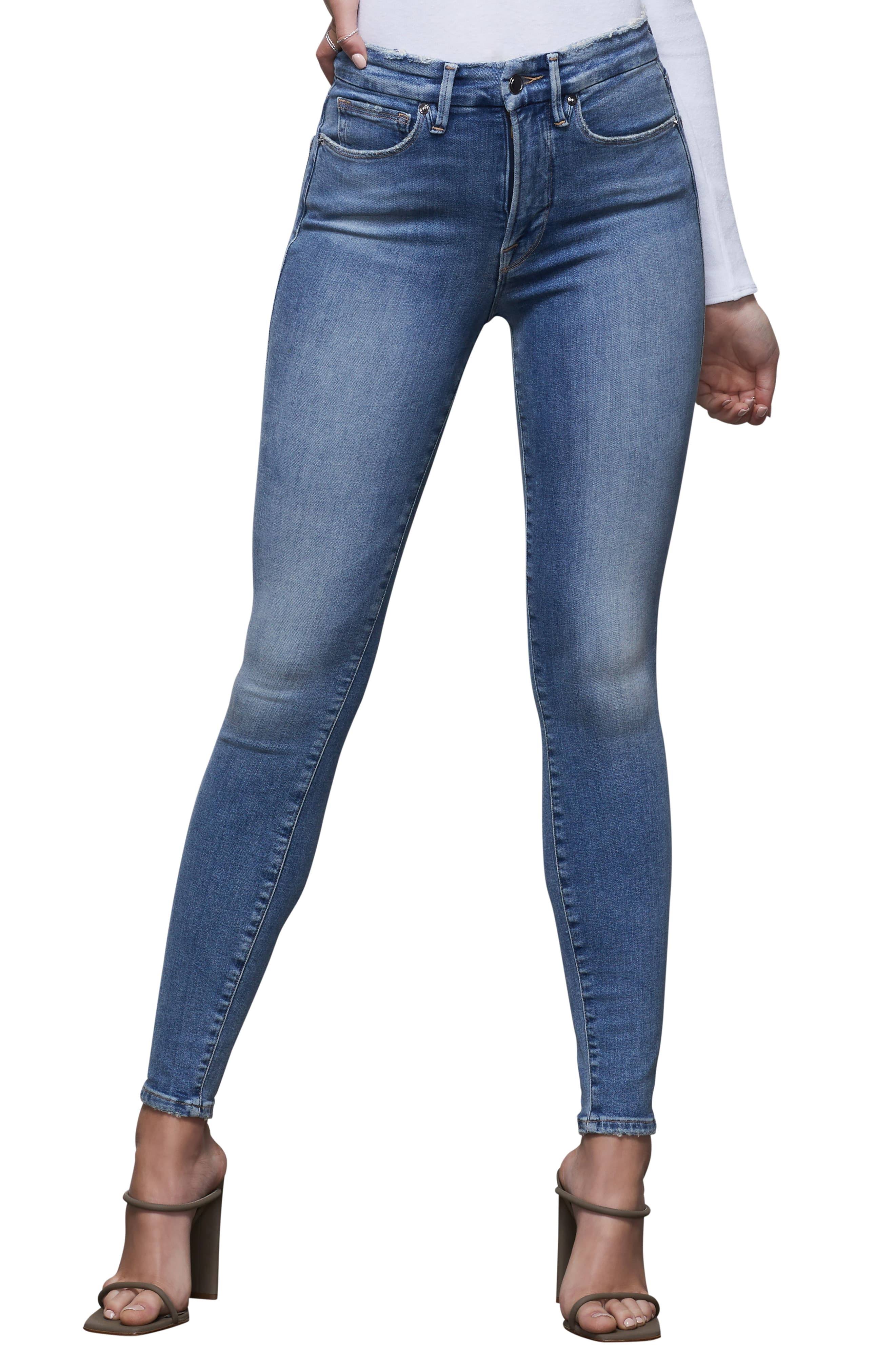 Good American Women&s Good Waist Skinny Jeans in Blue796 - Blue - Size 16