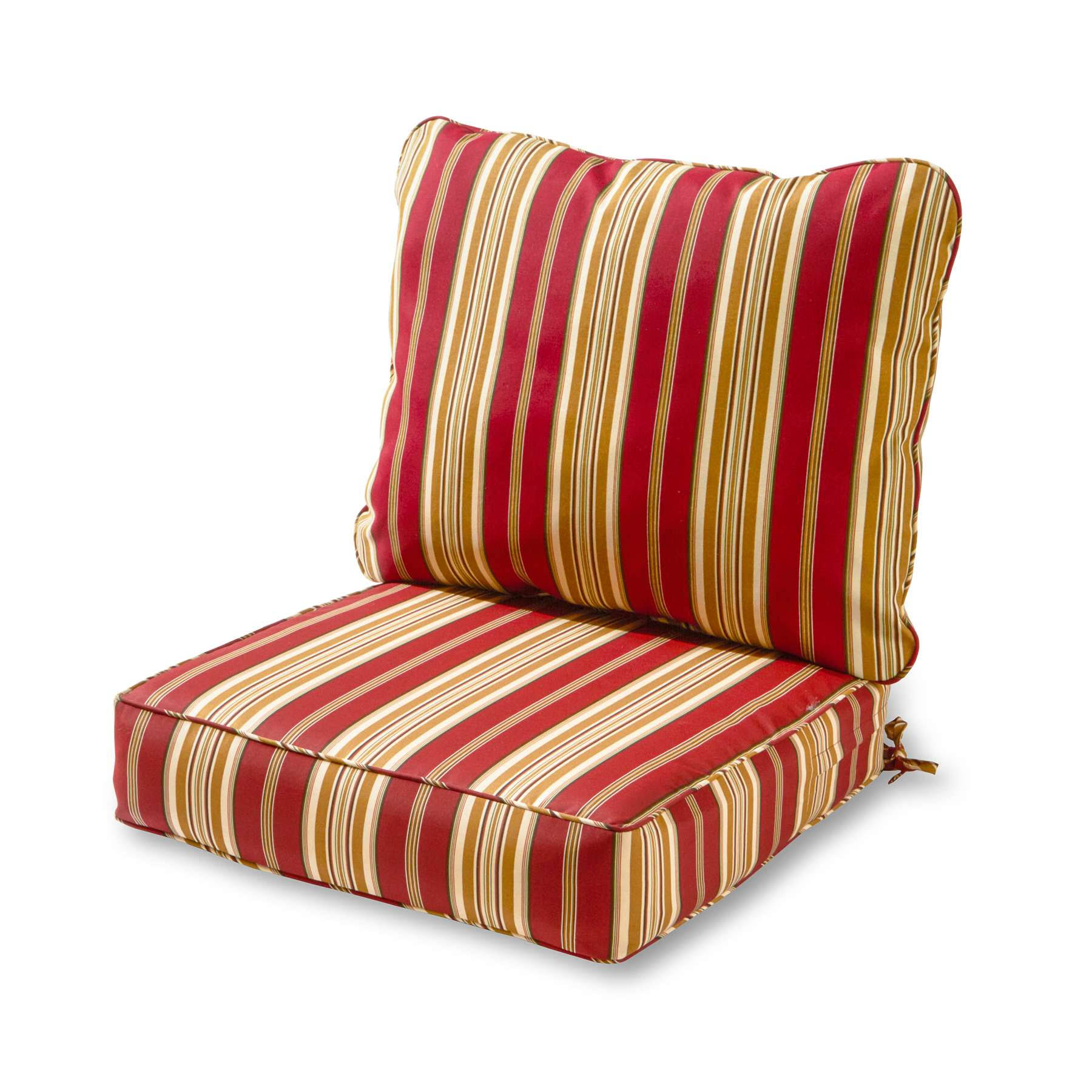 Greendale Home Fashions Roma Stripe Outdoor Deep Seat Cushion Set, Red