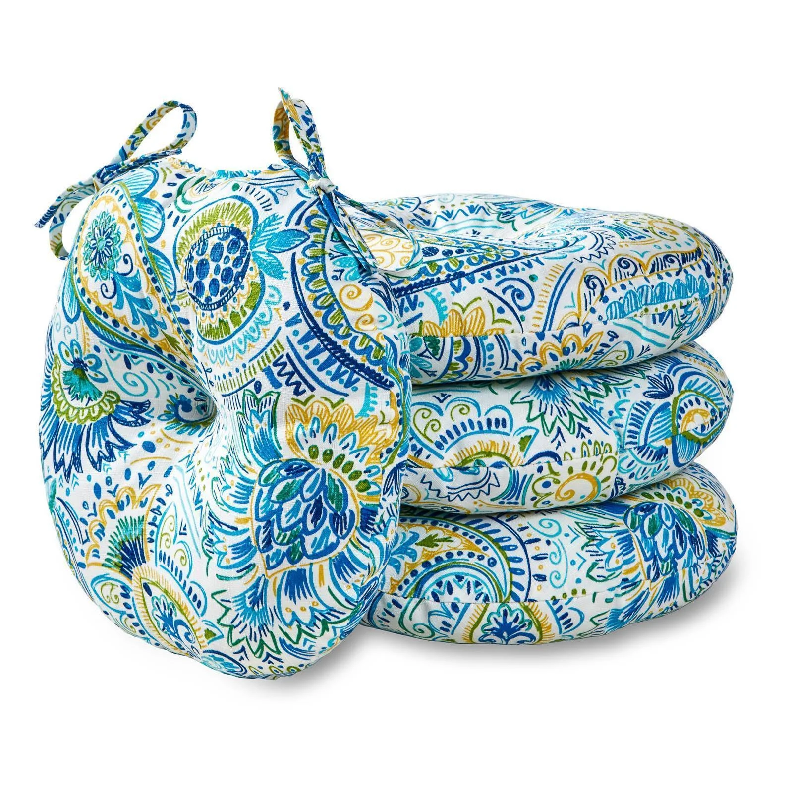 Set of 4 Outdoor Bistro Chair Cushion Baltic Greendale Home Fashions