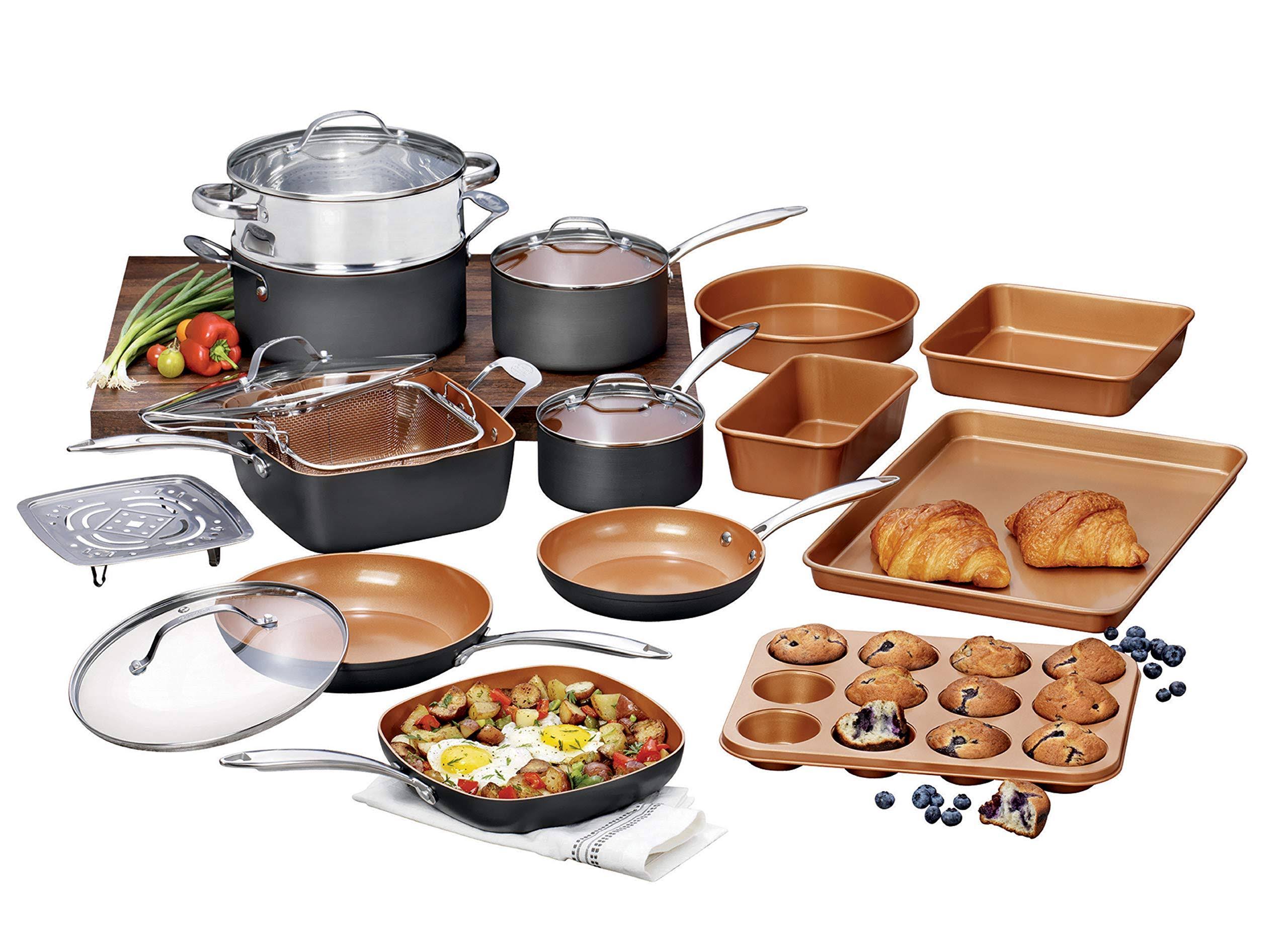 Gotham Steel Pro Hard-Anodized 20-Piece Cookware Set