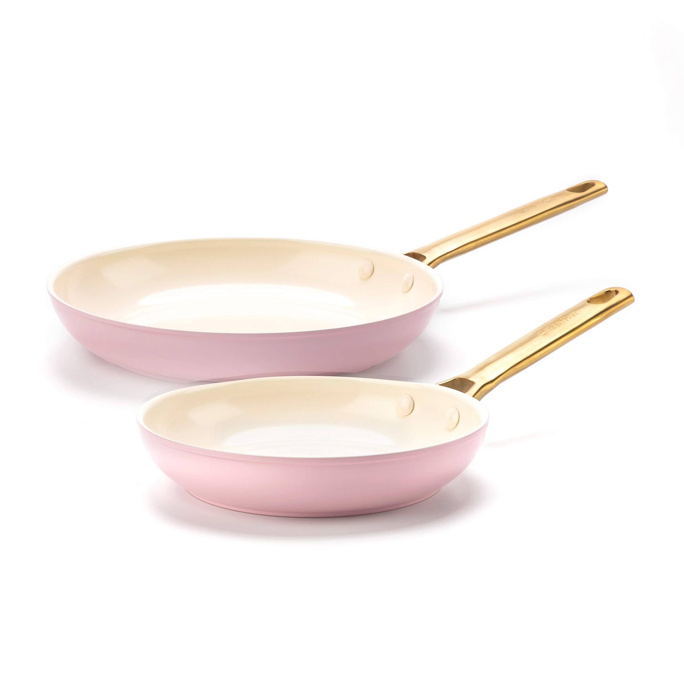 GreenPan Padova Ceramic 8x22 and 10x22 Blush Fry Pan Set