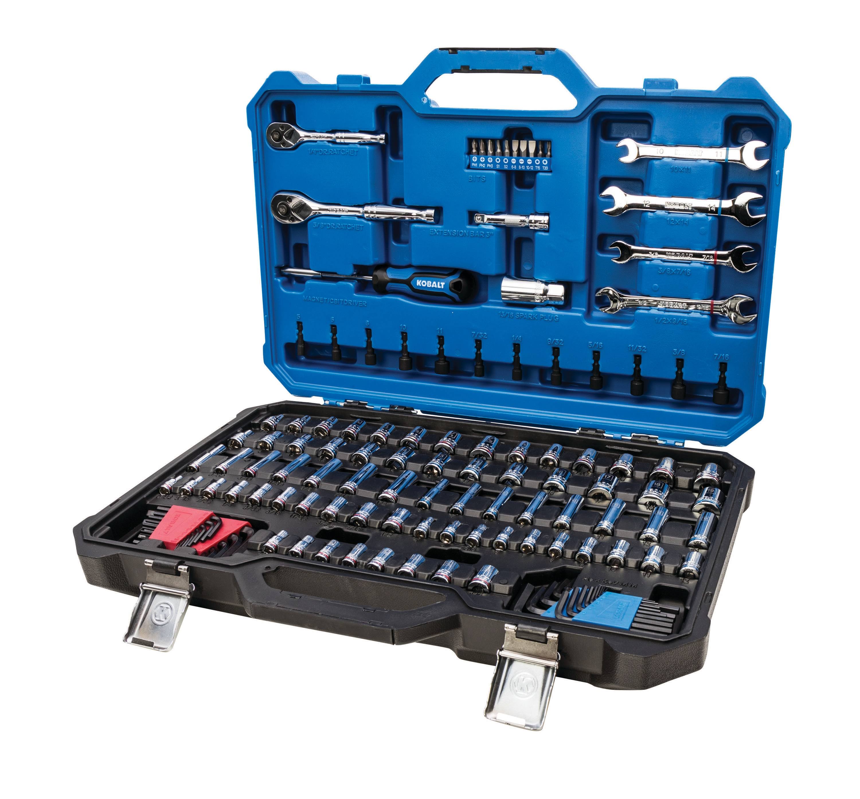Kobalt 129-Piece Standard (SAE) and Metric Polished Chrome Mechanics Tool Set