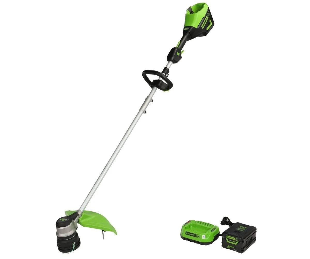Greenworks Pro 16 in. 60-Volt Battery Cordless String Trimmer with 2.5 Ah Battery and Charger 2122802