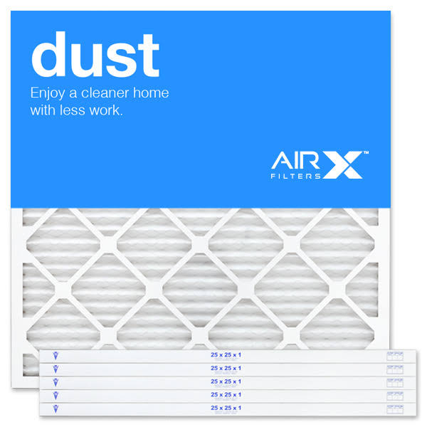 AIRx Filters Dust 25x25x1 Air Filter Replacement Pleated MERV 8, 6-pk