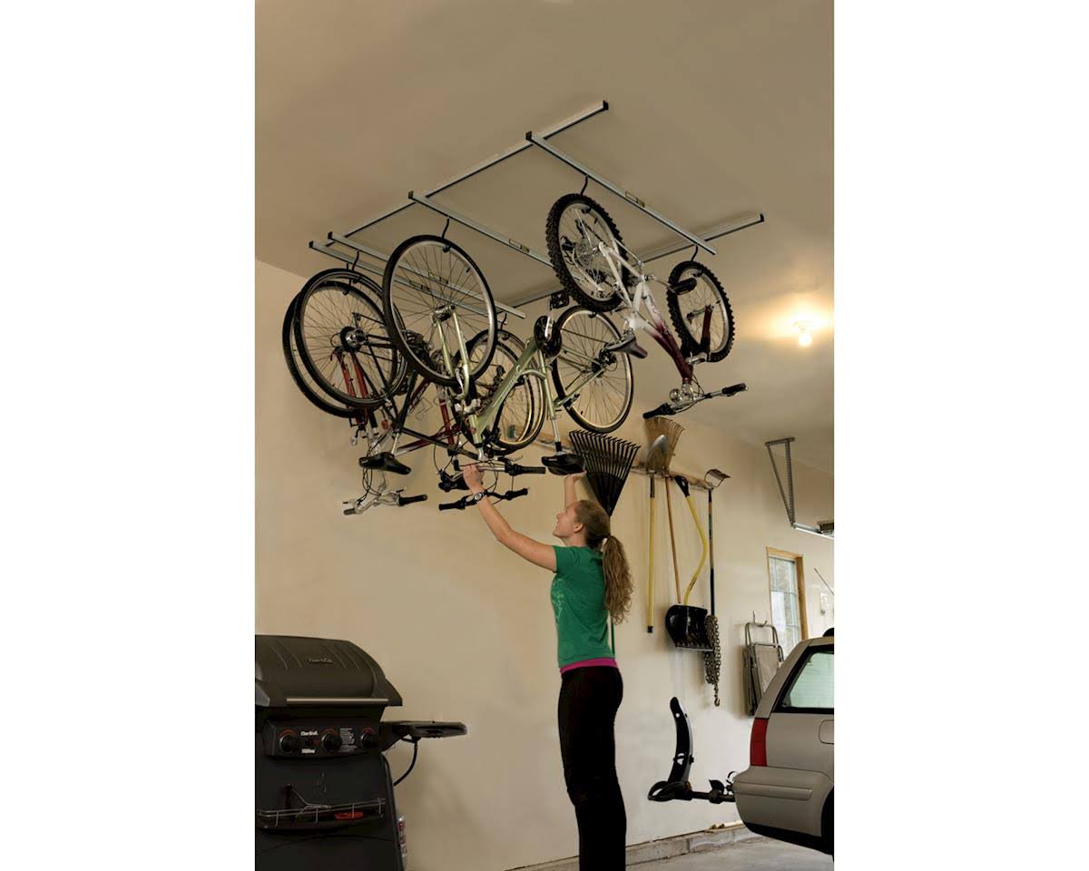 Saris Cycle-Glide Ceiling Mount 4-Bike Storage, Silver