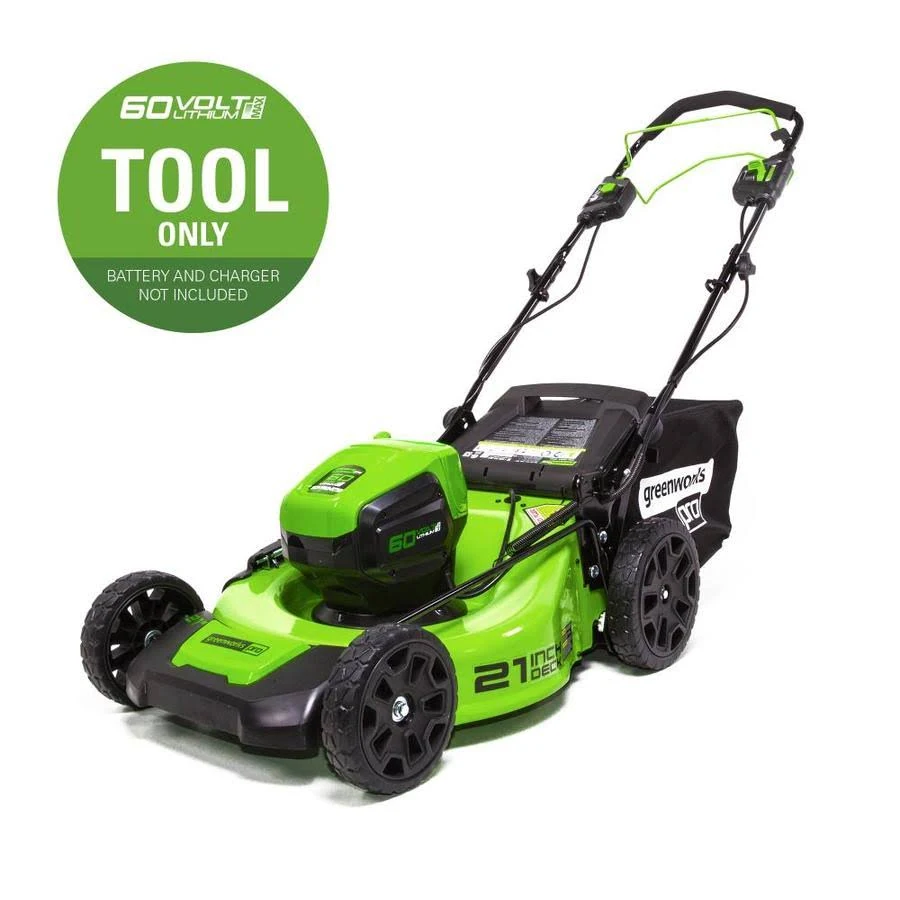 Greenworks Pro 60-Volt Brushless Lithium Ion Self-Propelled 21-in Cordless Electric Lawn Mower Mo60l01
