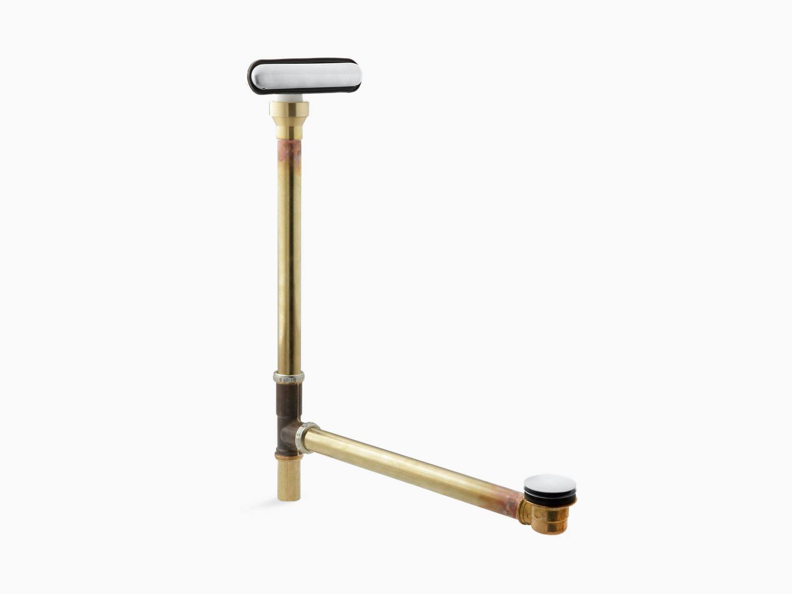 KOHLER K-7271-G Clearflo Slotted Overflow Brass Bath Drain, Brushed Chrome