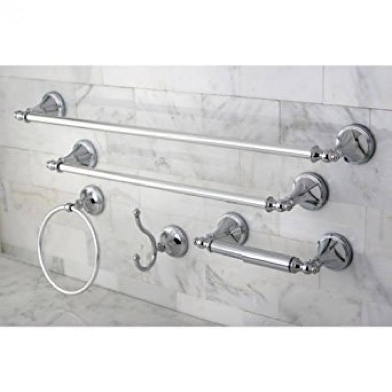 Naples Chrome 5-Piece Bathroom Accessory Set - Silver